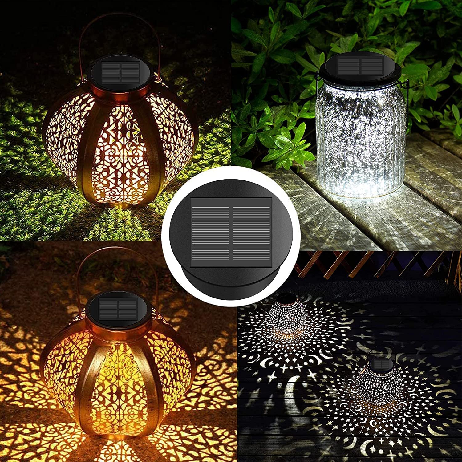 Ostritec 4 Pack Solar Lights Replacement Top (Top 3.07 Inch, Bottom 2.9 Inch) Solar Lantern Light Lids, Waterproof Replacement Parts For Outdoor Lanterns (Warm/Cool White)