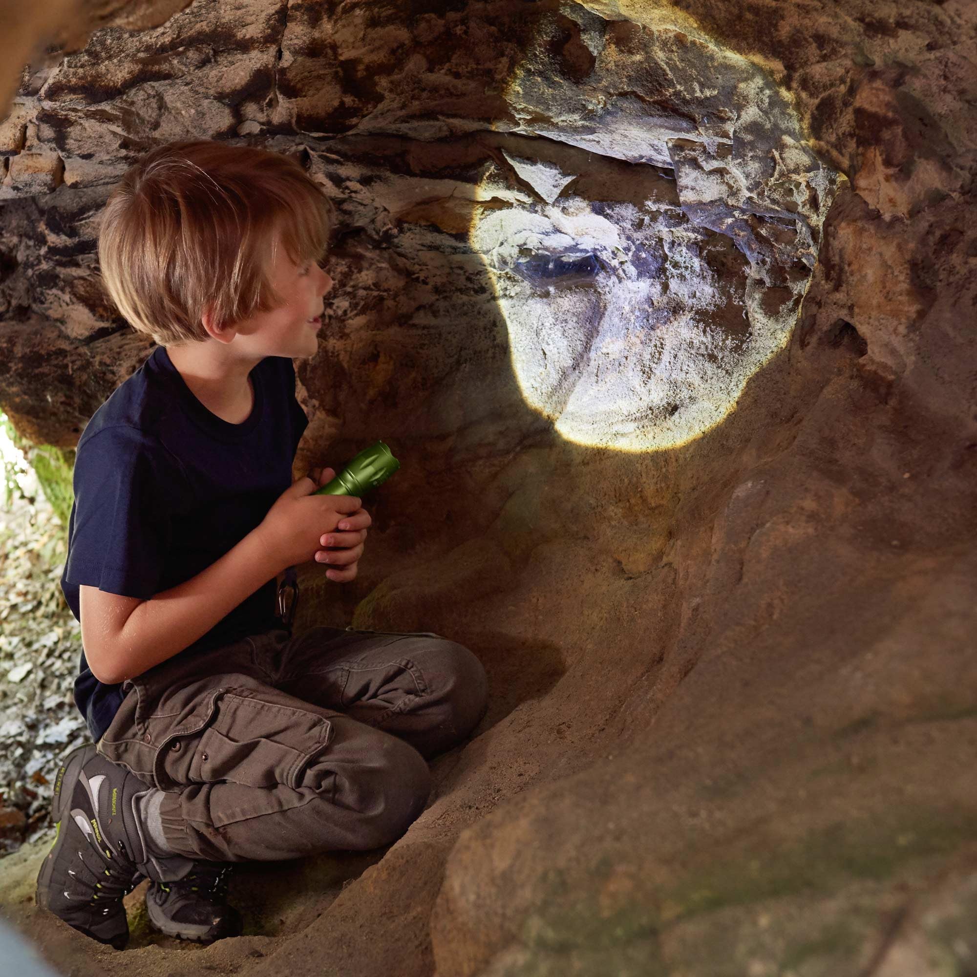 Haba Terra Kids Flashlight With Carabiner Clip, Kids Outdoor Toys, 4 Way Light Ideal For Kids Camping Essentials, Ages 6 And Up