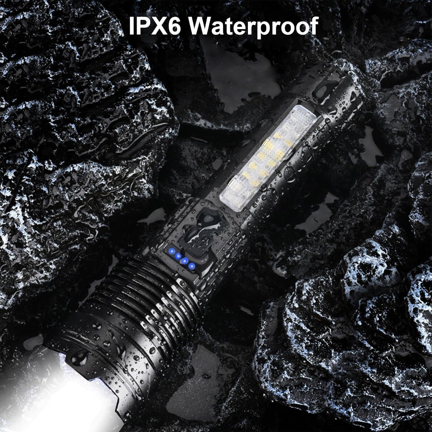 Ewenele Flashlights High Lumens Rechargeable 2 Pcs, 1,000,000 Lumens Led Tactical Flashlight Battery Powered With 7 Light Modes, Cob Side Light, Usb C, Waterproof, Zoomable, Powerful Handheld Flash Lights