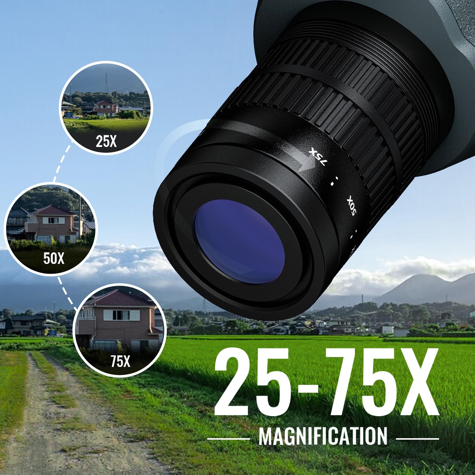 Neylang 25-75X70 Spotting Scope For Shooting Hunting - Spotter Scopes With Tripod Phone Adapter Waterproof Hd Scope For Target Shooting Bird Watching