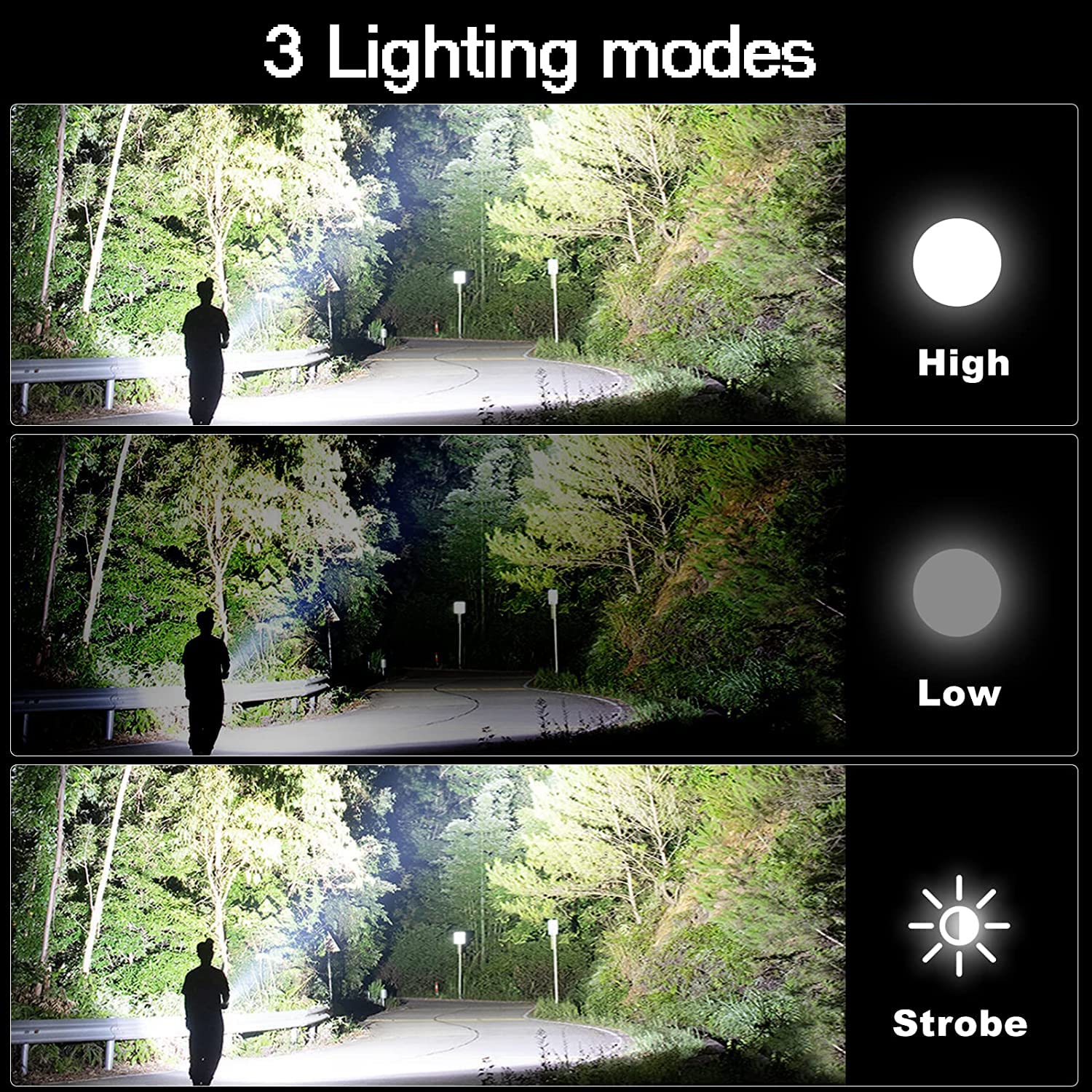 Aqtoysamz Rechargeable Flashlights High Lumens, 100000 Lumen Super Bright Led Utility Flashlight 3 Modes High Power Waterproof Flashlightsfor Camping/Outdoor/Emergency Flashing And Everyday Use