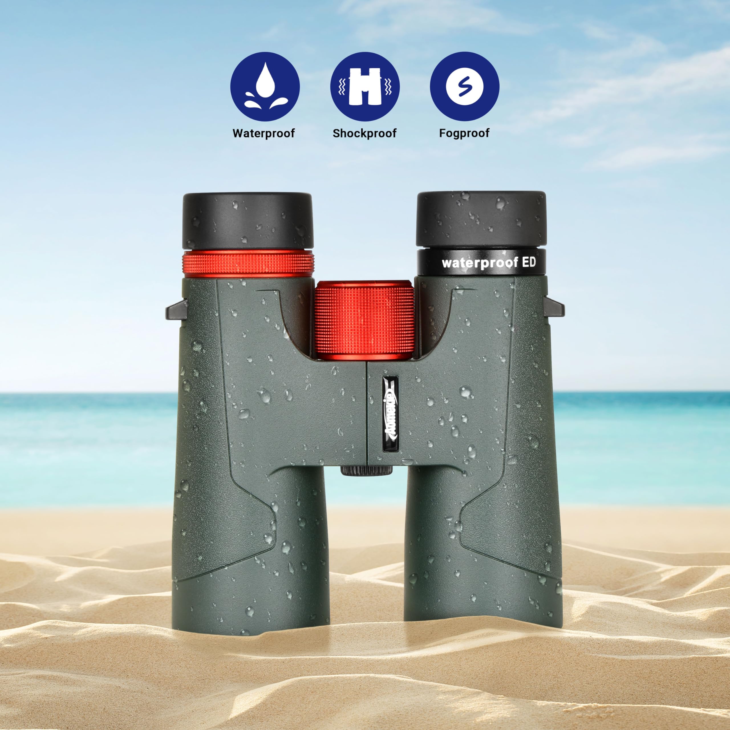Aomekie 10X42 Binoculars With Ed Glass For Adults And Kids High-Powered Binoculars With Bak4 Prism For Birdwatching Hunting Fishing Sports