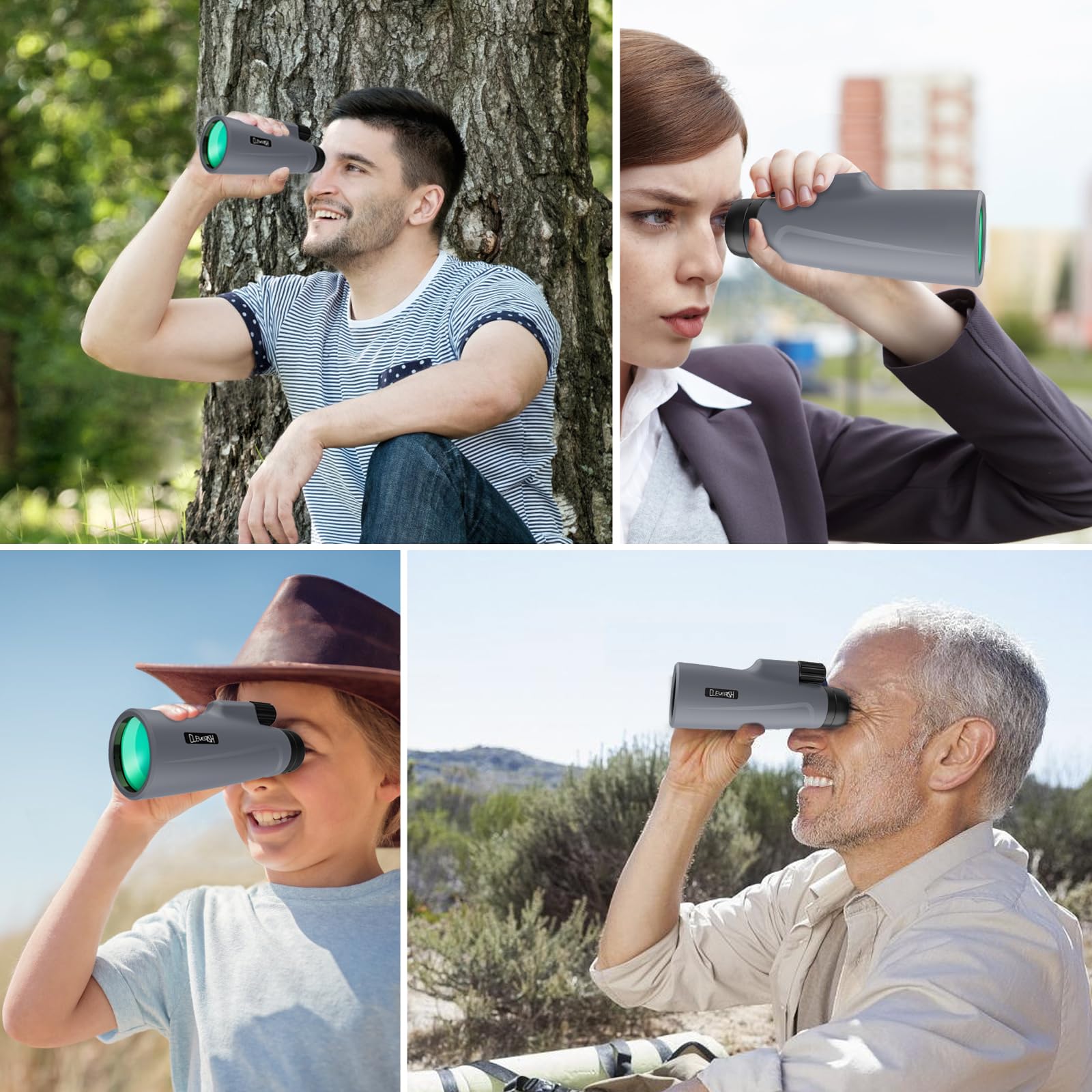 Cleverish 12X56 High Power Monoculars For Adluts, Tripod Travel Bag With Smartphone Adapter, Bak-4 Prism, Ultra Clear Fmc Lens For Bird Watching, Hunting, Traveling, Hiking.Designed In United States