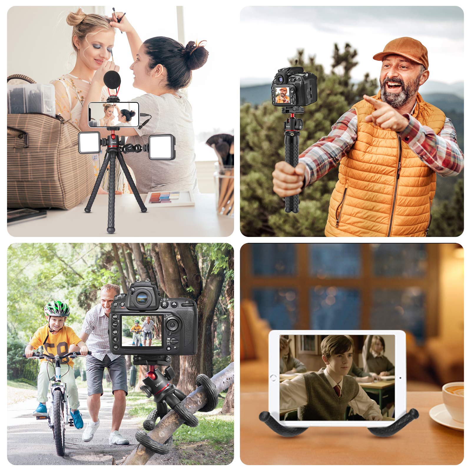 Ulanzi Mt-33 Camera Tripod,Flexible Mini Tripod With 1/4" Screw For Magic Arm,Octopus Tripod Compatible With Iphone 12 Samsung Canon Nikon Sony Cameras