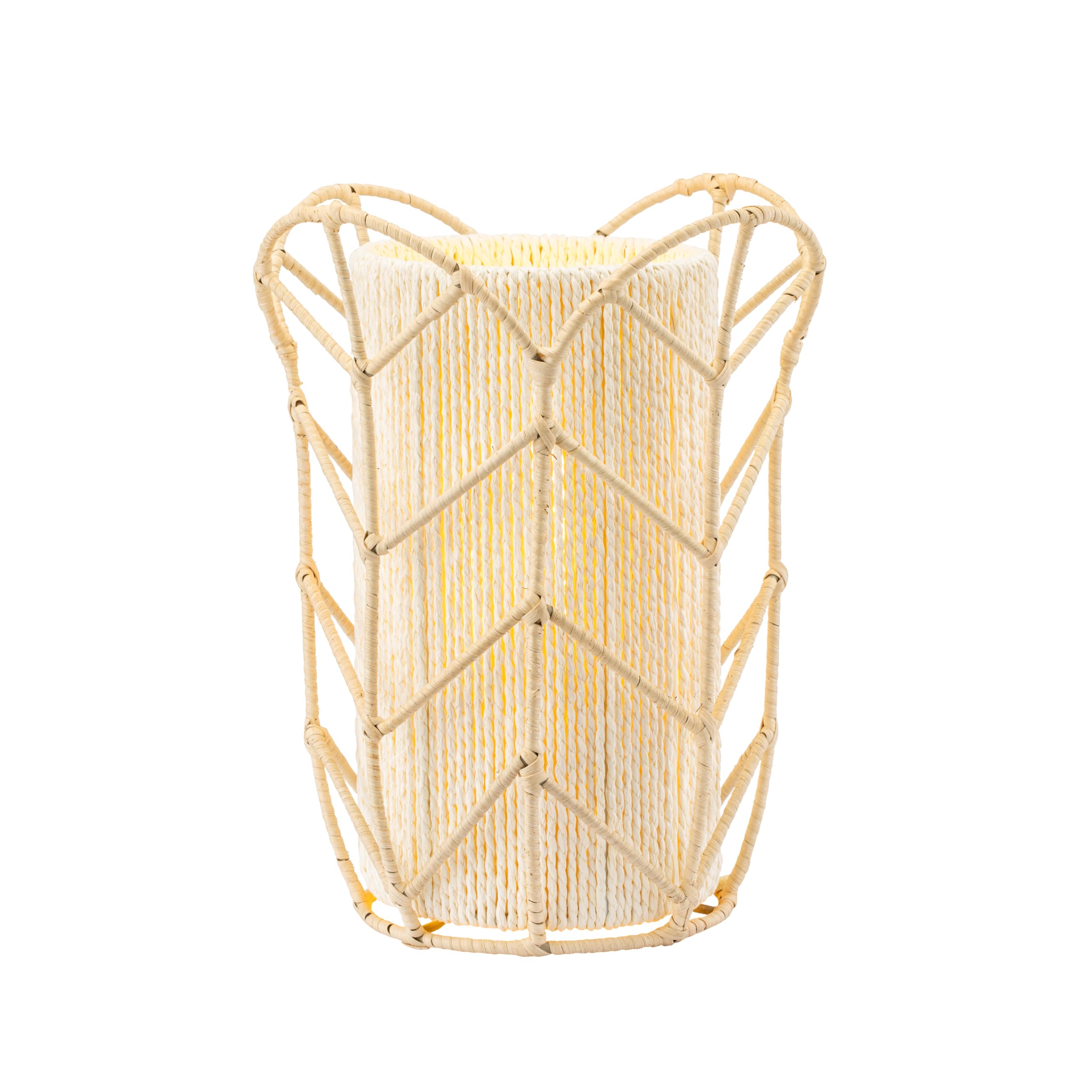 O'Bright Weaver - Handcrafted Woven Rattan Table Lamp, Decorative Night Lamp, E26 Medium Socket, Rocker Switch, Ambient Lighting