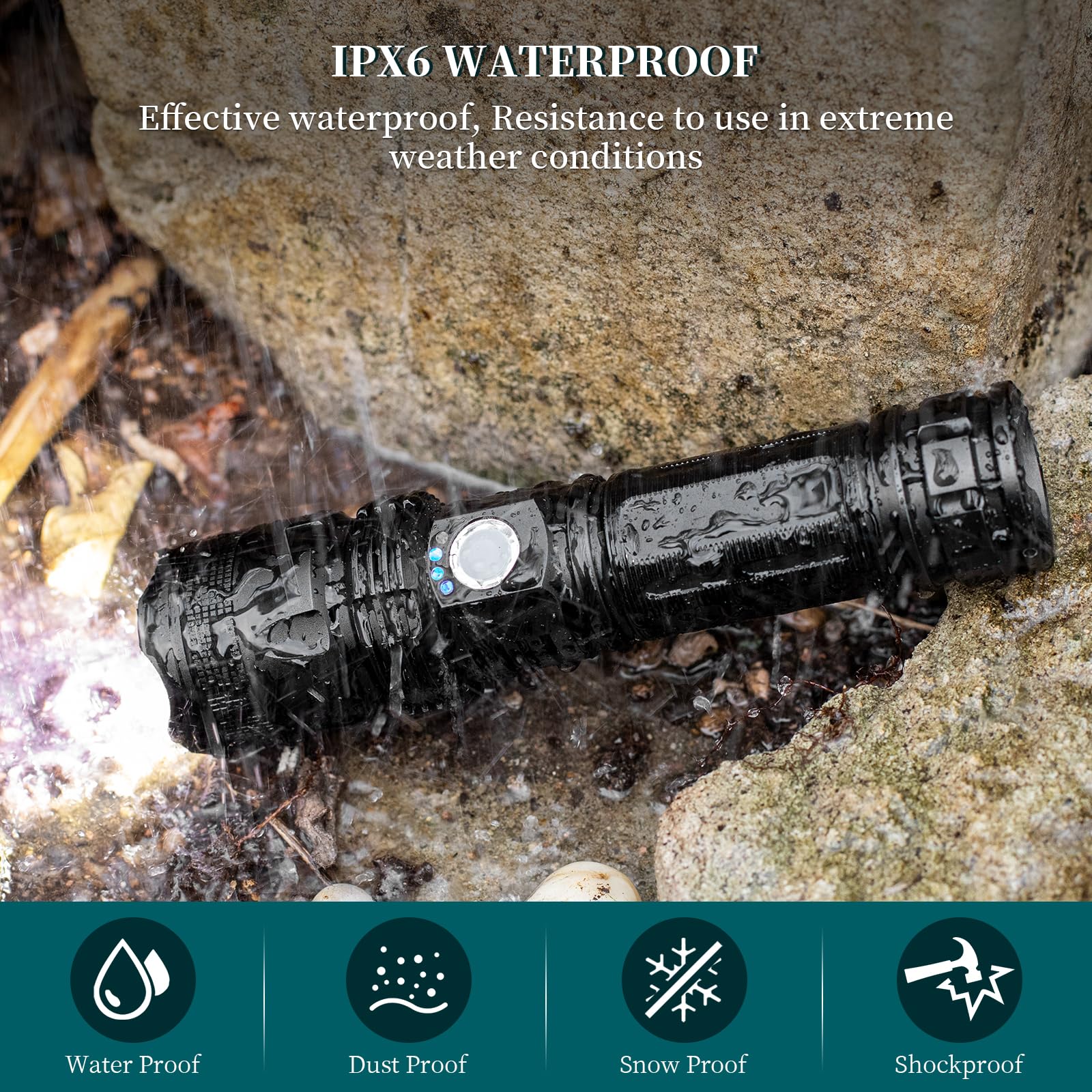 Bercol Rechargeable Flashlights High Lumens, 990,000 Lumens Super Bright Led Flash Light, 5 Modes, Ipx6 Waterproof Handheld Flash Light For Home, Emergencies, Camping