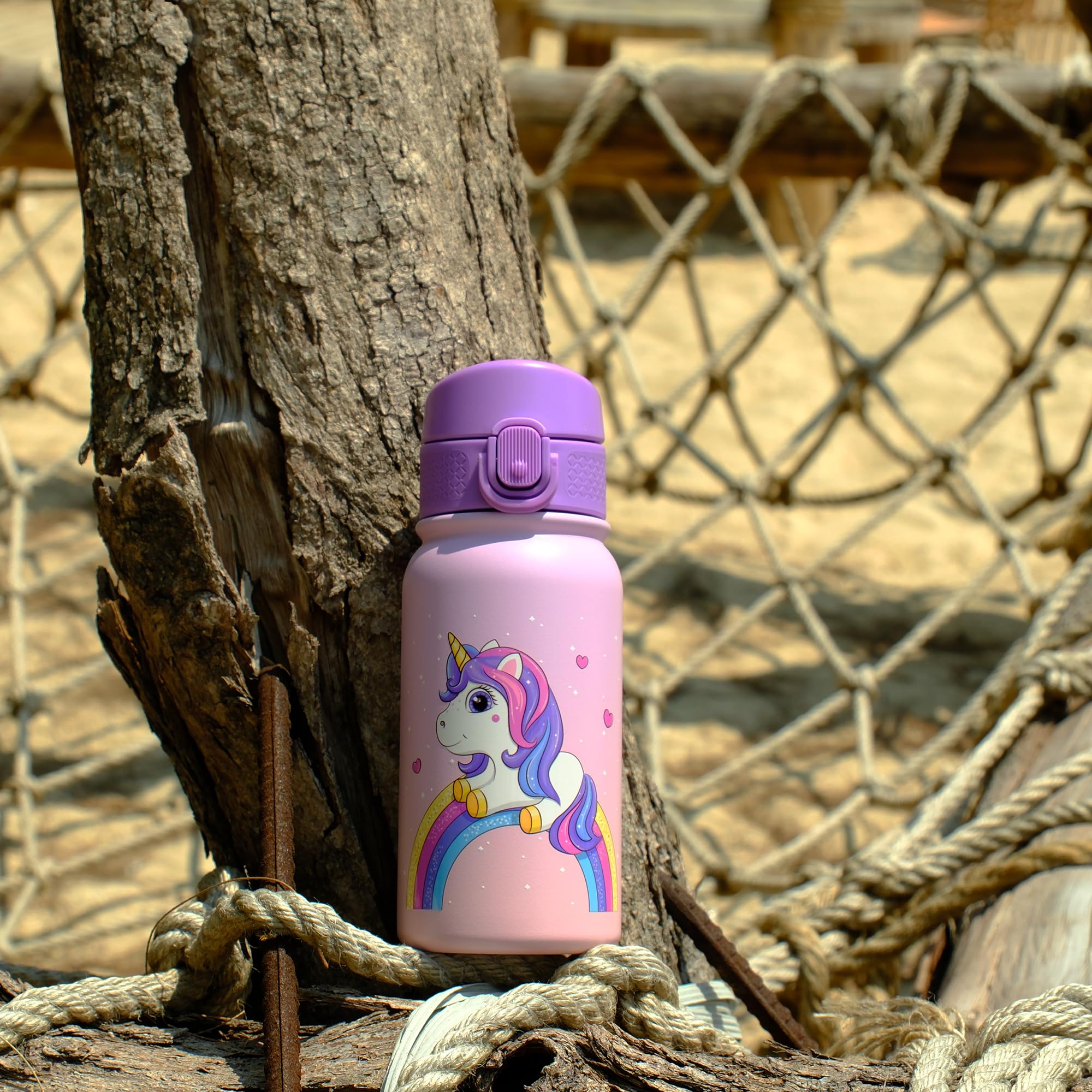 Oldley 12Oz Kids Water Bottle, Stainless Steel Insulated Water Bottle For Kids, With Straws Leak