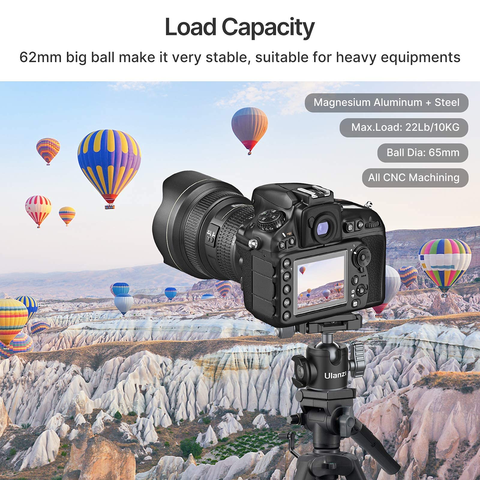 Ulanzi Adjustable Sling Handgrip Gimbal Handle+Tripod Ball Heads For 1/4" Tripod