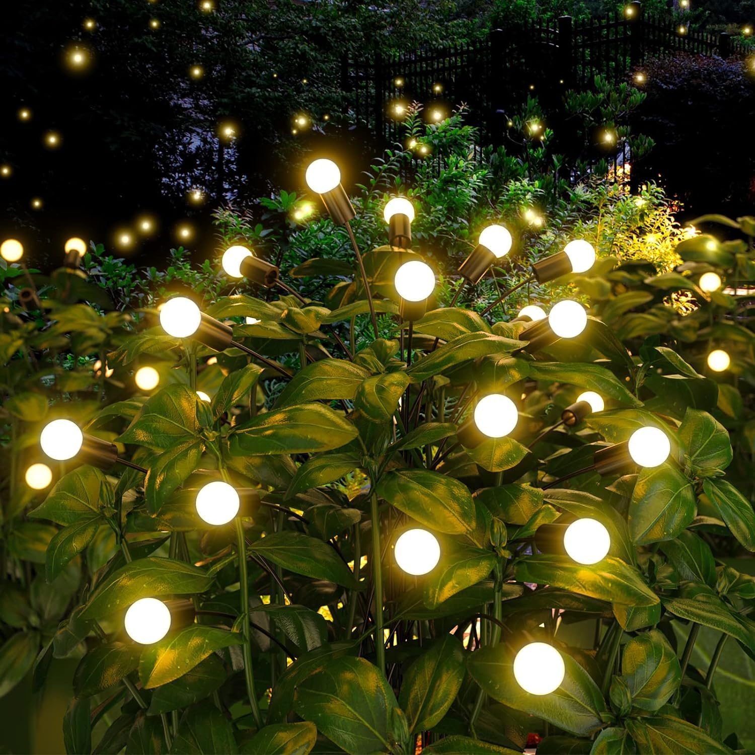Solarbaby Solar Garden Lights Solar Swaying Light Sway By Wind Solar Firefly Lights Outdoor Waterproof For Landscape Pathway Patio Yard Walkway Decoration Warm White