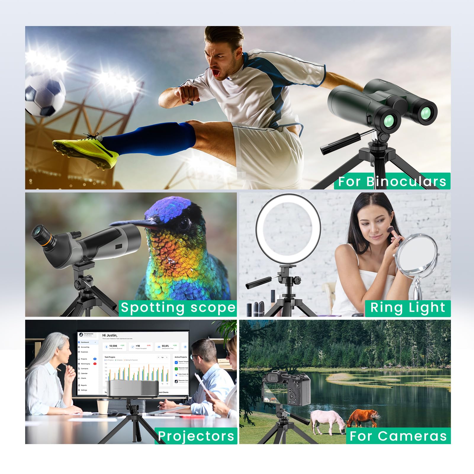 Gosky Heavy Duty Adjustable Table Top Tripod Scope Scopes Binoculars Telescope Dslr Cameras Other Device
