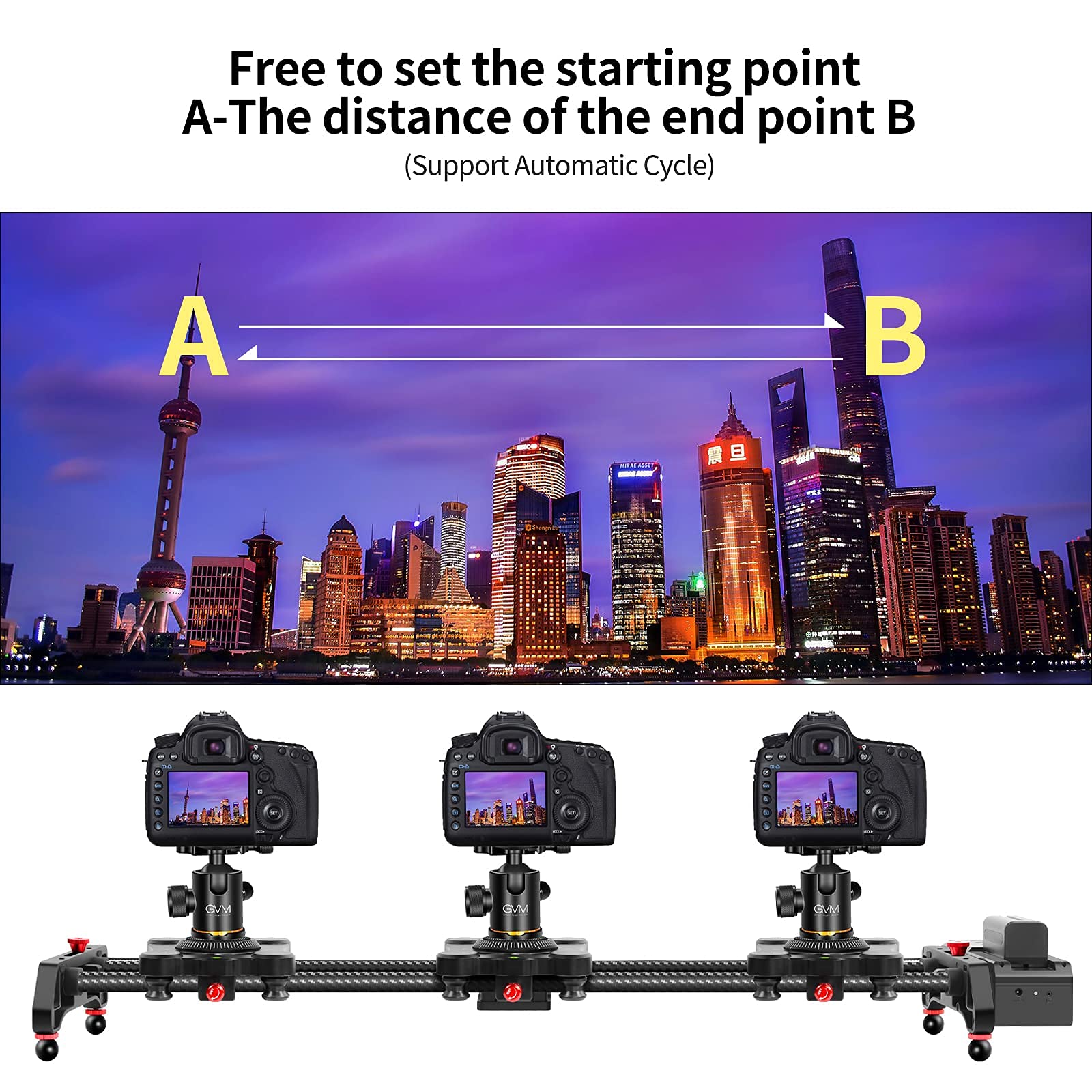 Gvm Motorized Camera Slider,31" Wireless Carbon Fiber Dolly Rail Camera Slider With App Control, Motorized Time Lapse And Video Shot Follow Focus Shot And 120 Degree Panoramic Shooting