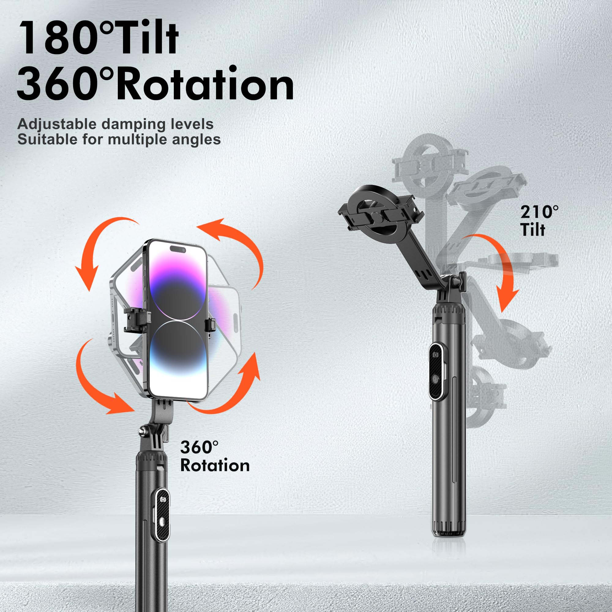 Eug-Products 61" Magnetic Phone Tripod & Selfie Stick For Golf Training, Extendable Cell Phone Tripod Stand With Wireless Remote And Phone Holder, Golf Training Aid - Compatible With Iphone Android (Black)