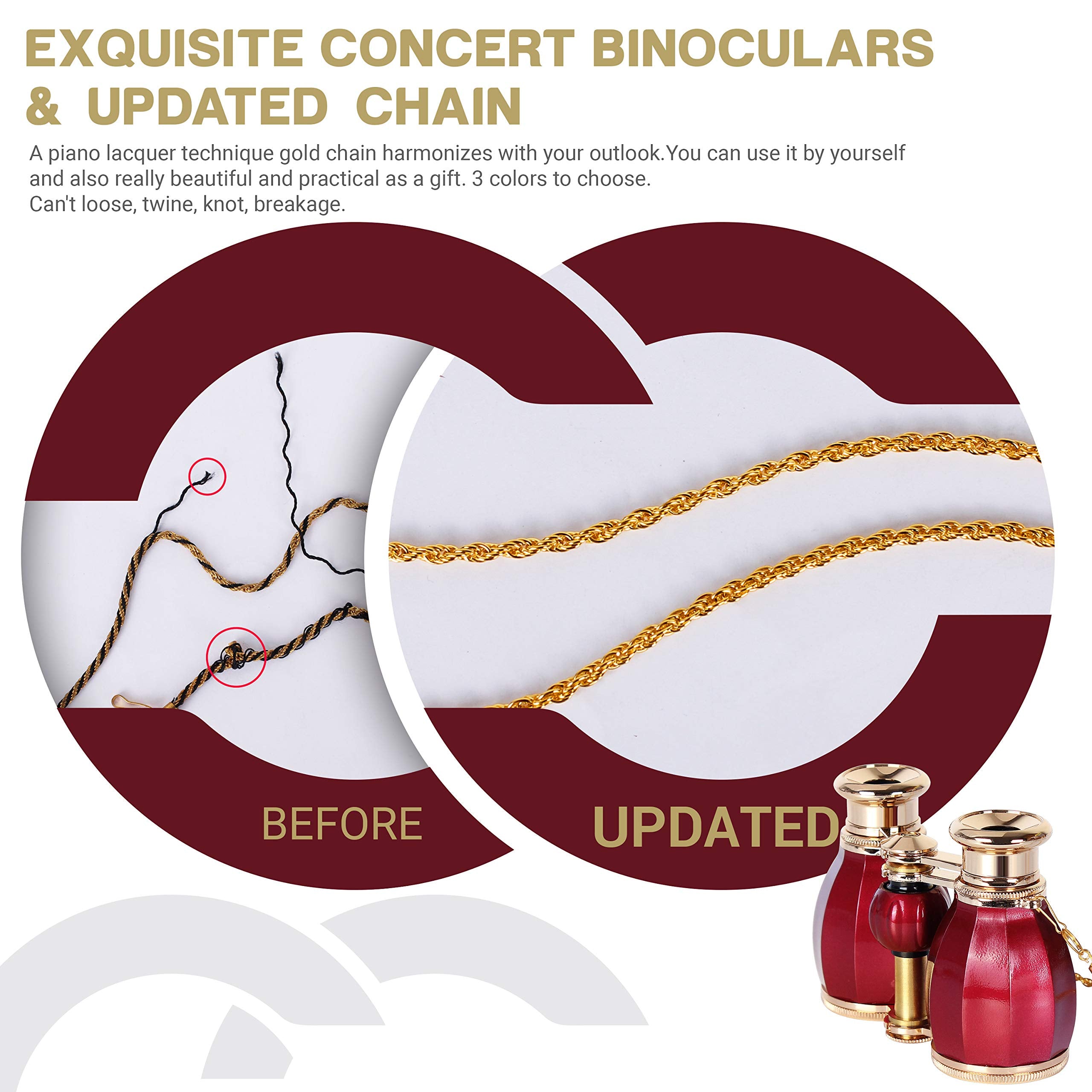 Esslnb Opera Glasses - 4X30Mm Compact Binoculars For Women & Adults - Theater & Concerts - Antique Design With Case & Removable Chain