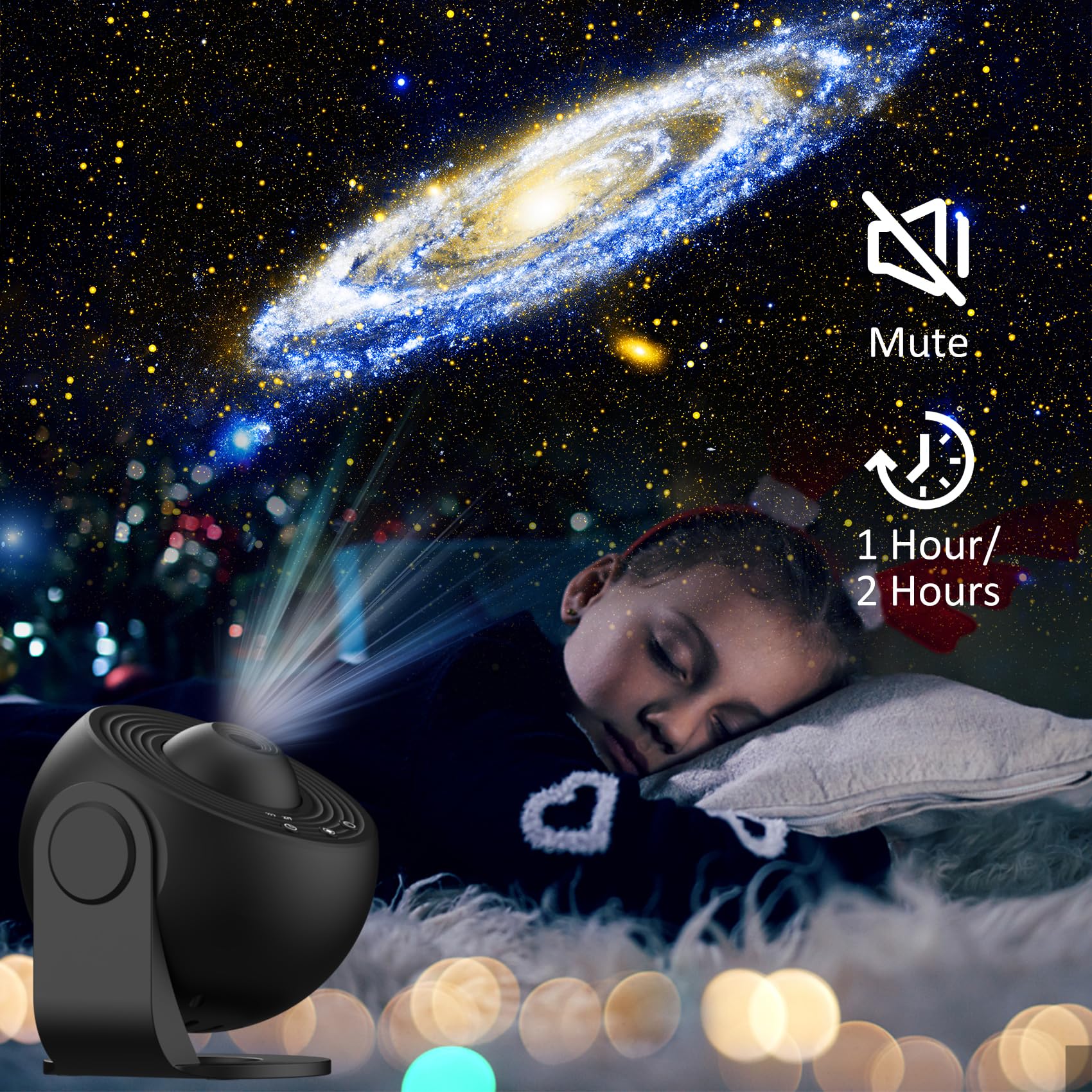Ausyle Star Projector - 360 Galaxy Night Light With 4K Replaceable Discs For Kids & Adults