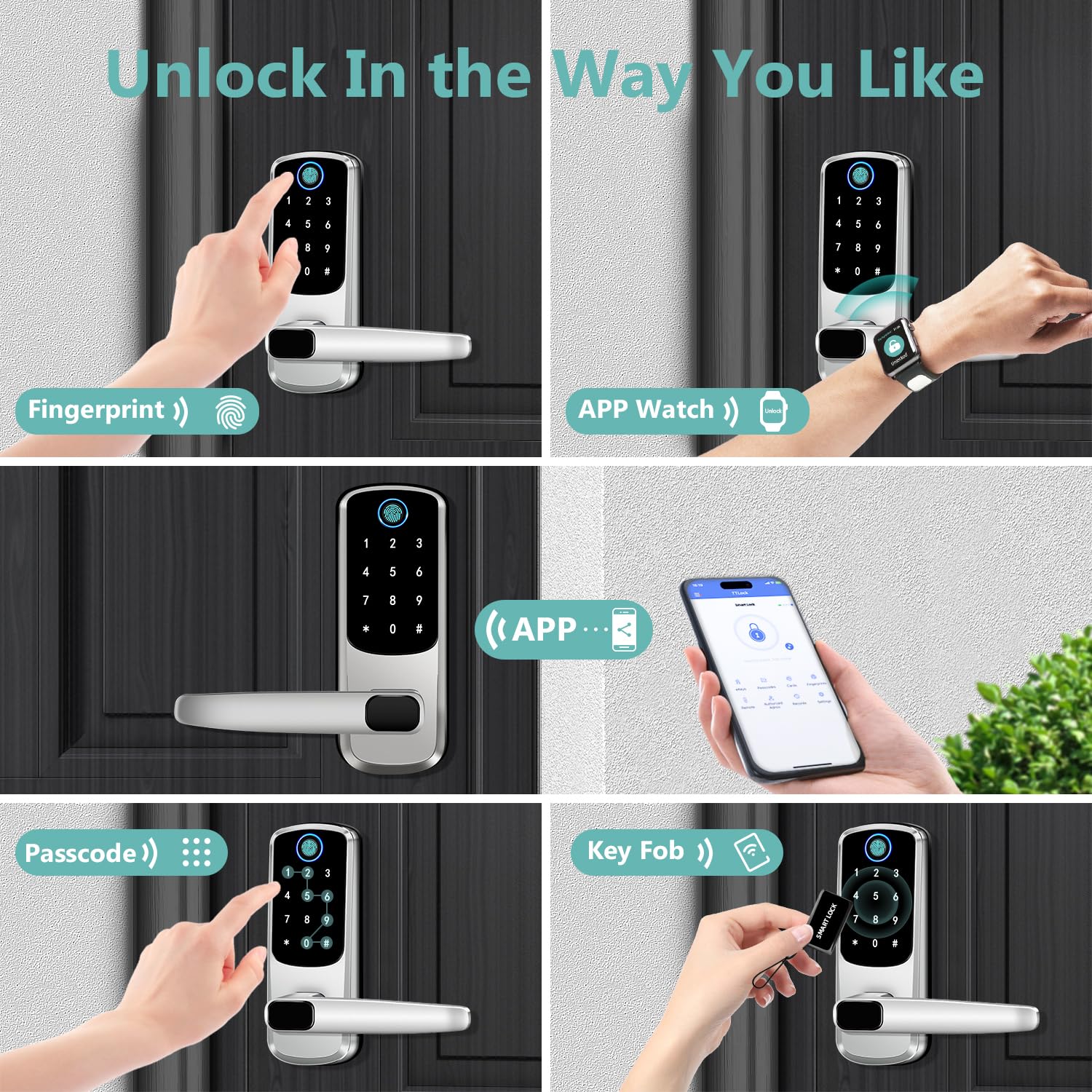 Volibel Smart Door Handle Lock,  Keypad Door-Locks With Handle, Keyless Entry Door-Lock With App Control, Smart Locks For Front Door, Electronic Door Locks, Easy Setup And Installation