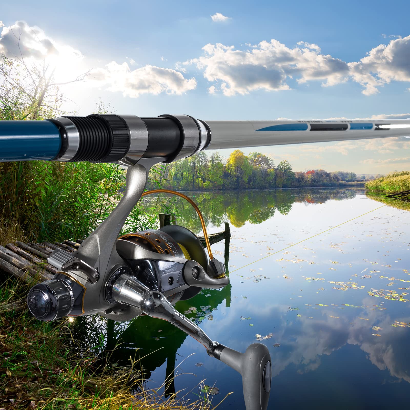 Yoshikawa Baitfeeder Spinning Reel Fishing 5.5:1 11 High Power Stainless Ball Bearings 30Lb Drag Right Left Hand Saltwater Freshwater Reversible Front Rear Drag Live Liner 3000-6000