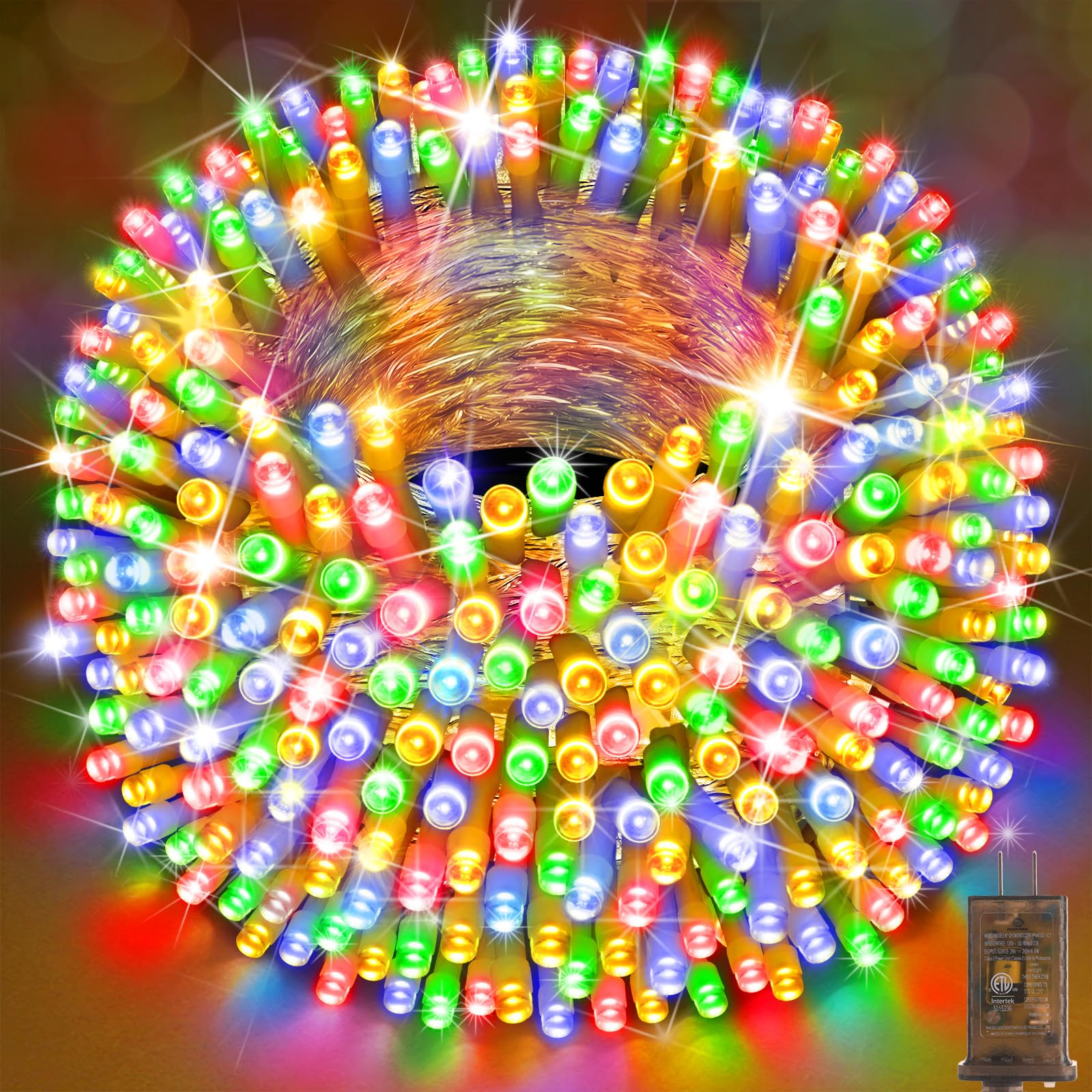 Sauirs 1000 Led 403Ft Christmas String Lights Outdoor With 8 Modes Timer Memory Function Waterproof Fairy Lights Plug In For Party Xmas Tree Yard Wedding Outside Indoor Decorations(Multicolor)