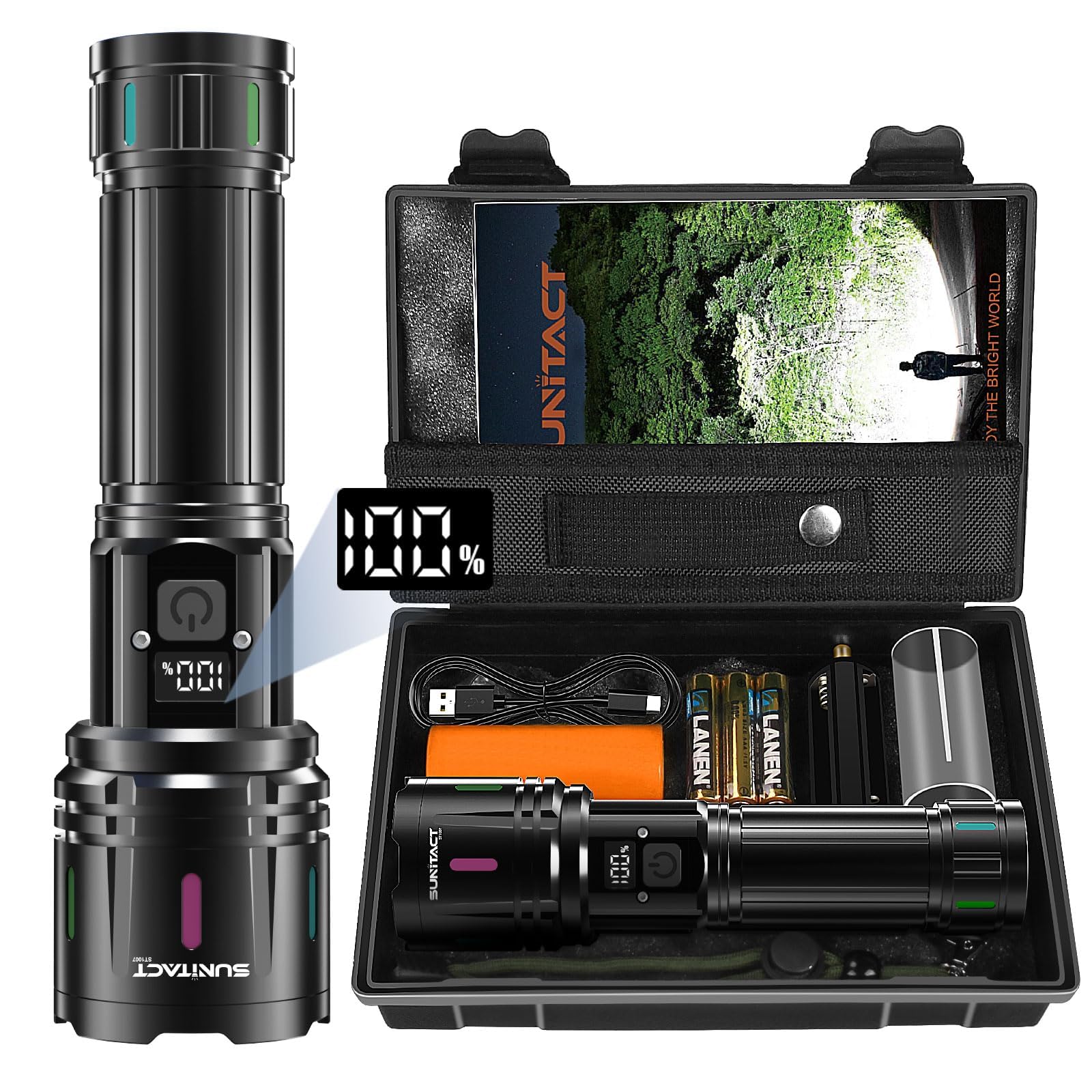 Sunitact St1007 + St1695 Flashlights High Lumens Battery Powered
