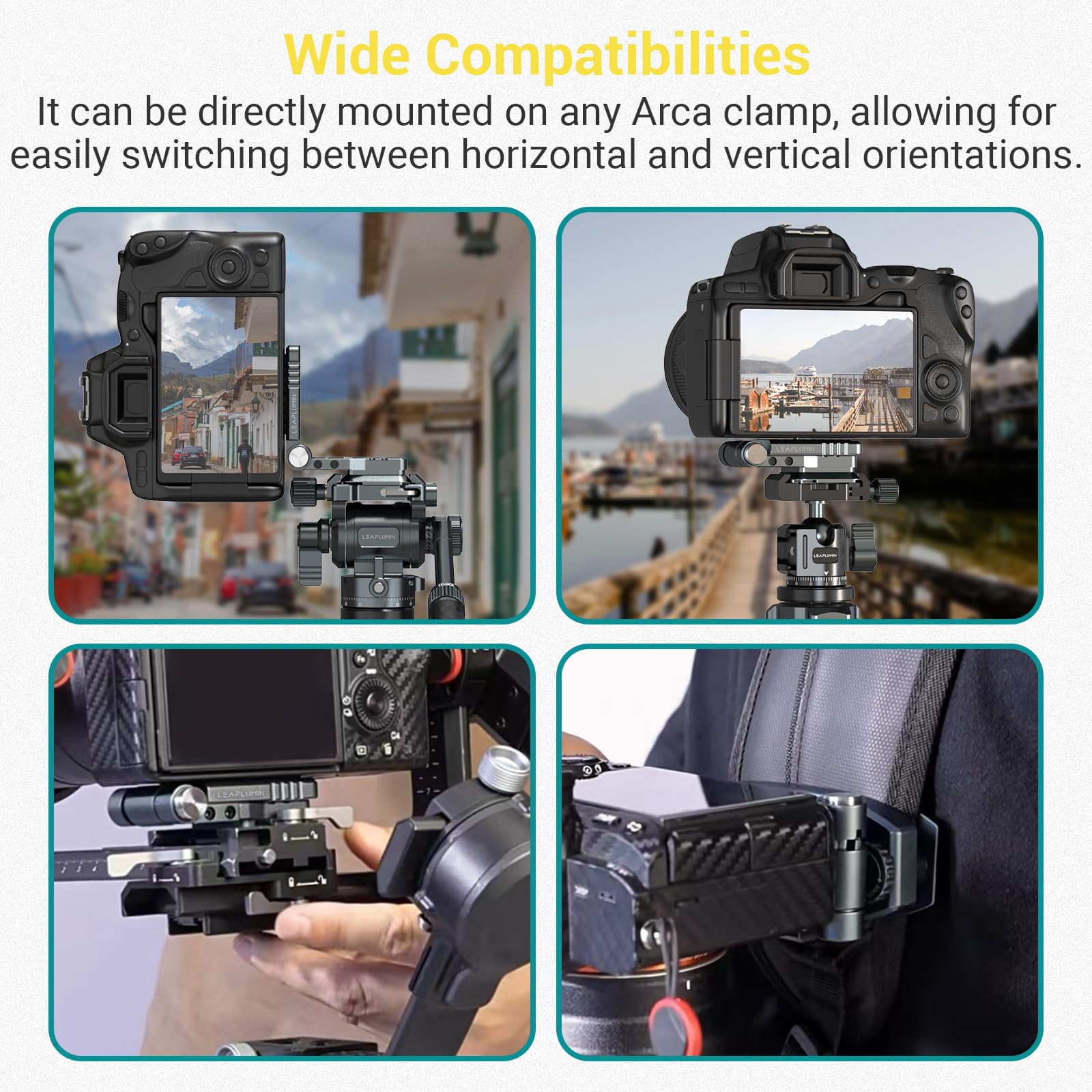 Leaplumin Foldable Dslr Camera L Bracket，Lightweight Camera L Bracket Vertical Horizontal Switching Tripod Quick Release Plate Compatible With Canon Nikon Sony Dji Osmo Ronin Zhiyun Stabilizer Tripod