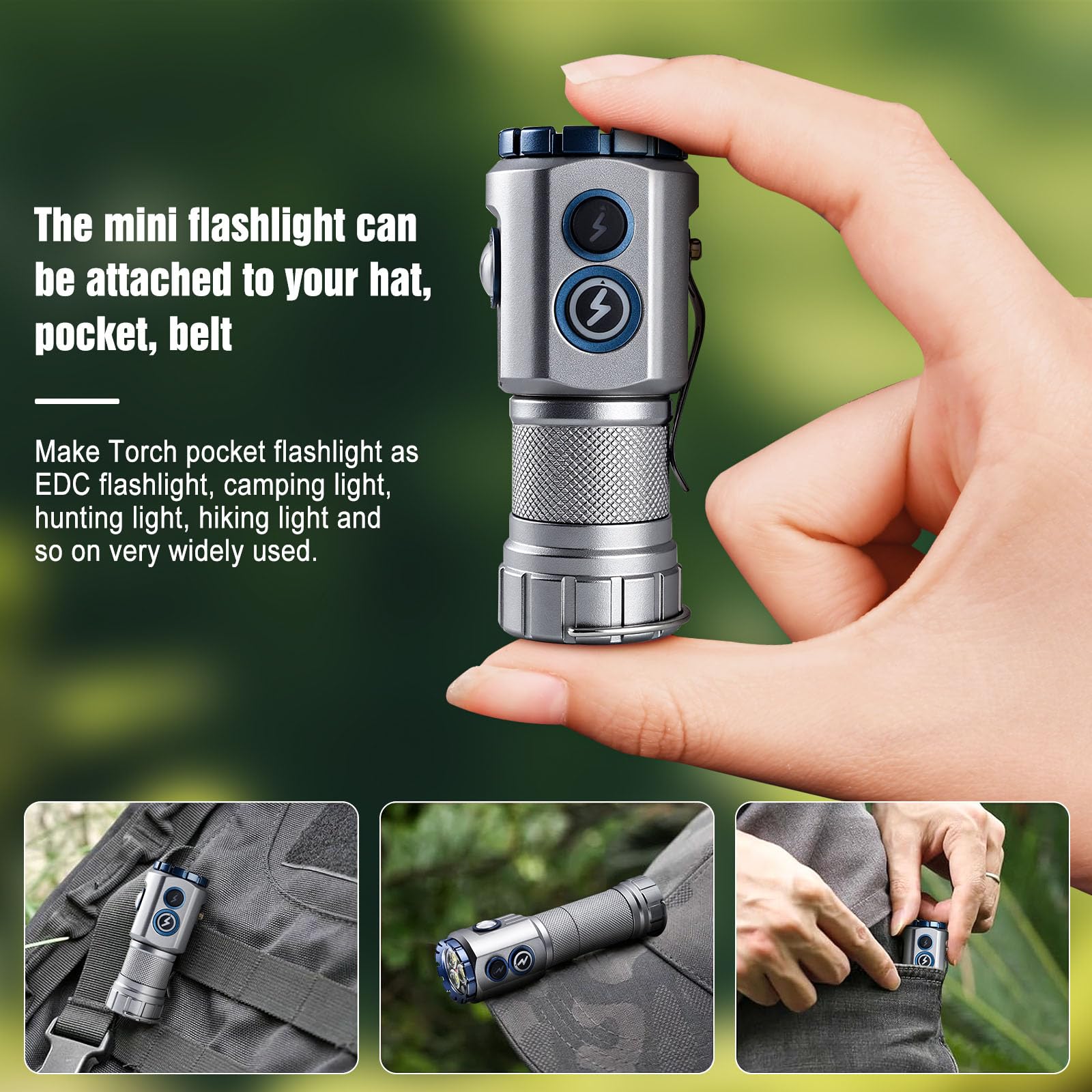Ciwuzxs Rechargeable Flashlights High Lumens, Super Bright Small Pocket Magnetic Flashlight, 9 Modes Led Utility Flash Light, With Clip, Magnetic Flashlight For Edc, Camping, Hiking, Emergency