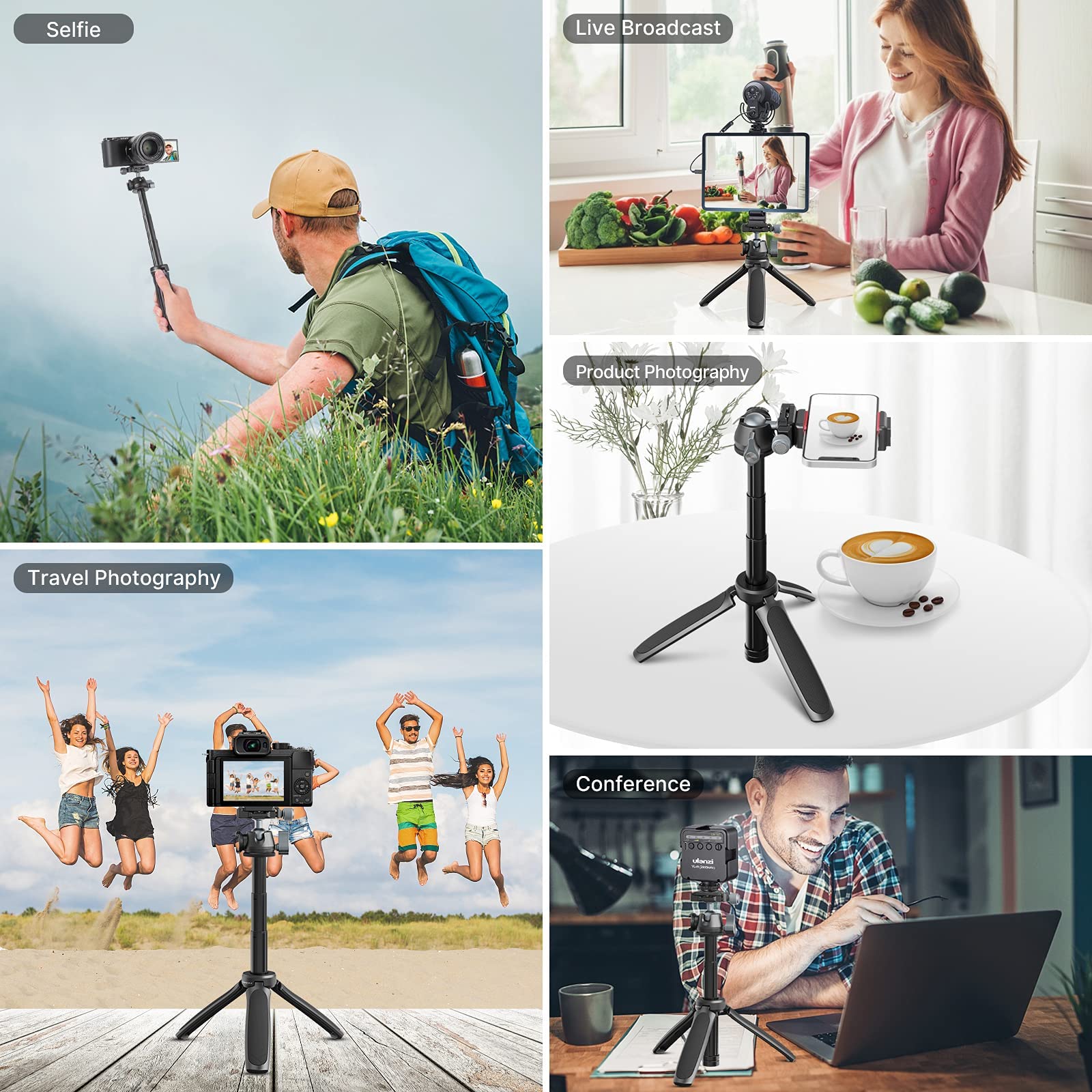 Ulanzi Mt-47 Camera Tripod Aluminum Alloy Mini Travel Phone Tripod Stand Compact Desktop Tripod For Dslr, 360° Ball Head With 1/4 Inch Arca Quick Release Plate Cold Shoe Portable Vlog Selfie Stick