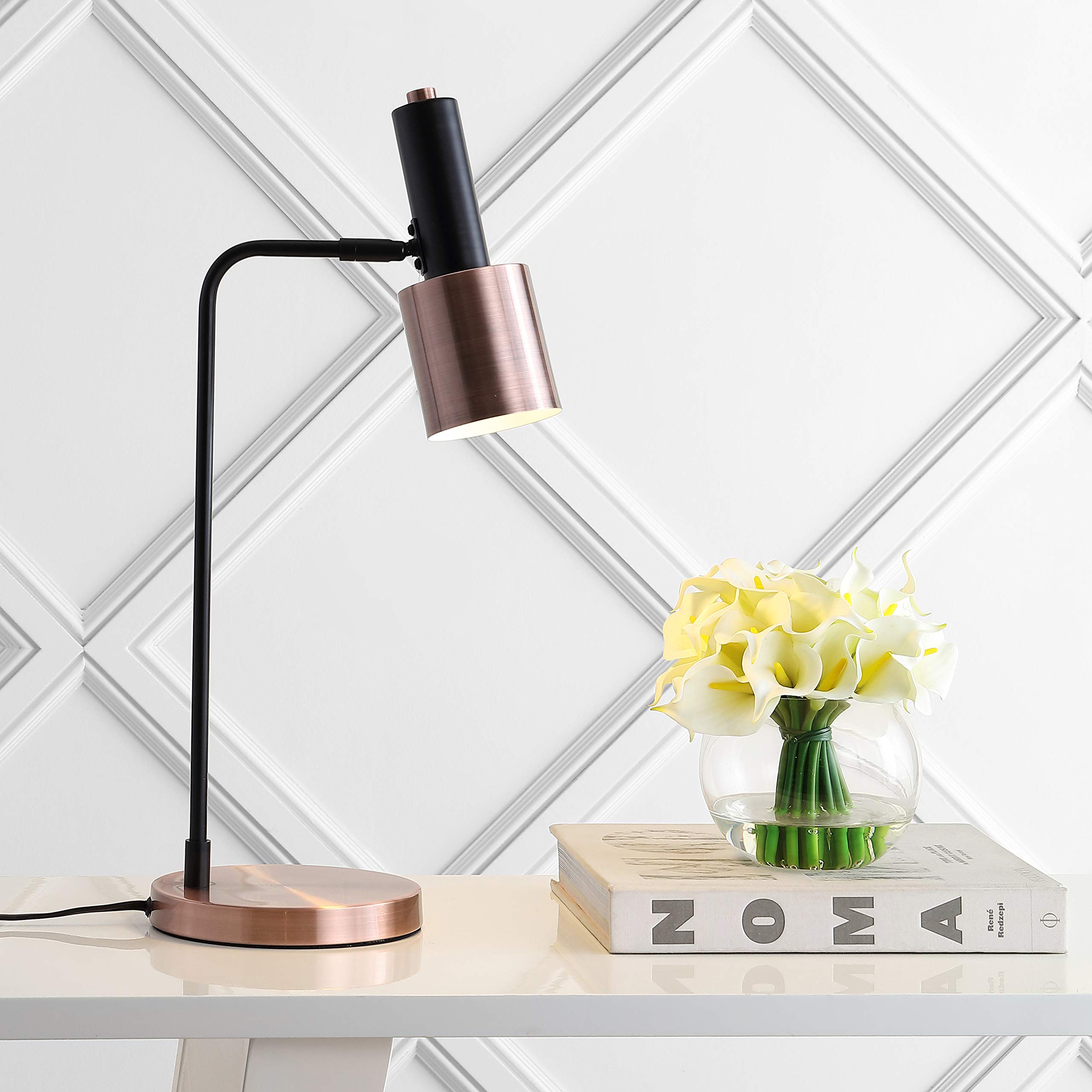 Jonathan Y Jyl6101A Brady 22" Metal Led Task Table Lamp Contemporary,Transitional For Bedroom, Living Room, Office, College Dorm, Coffee Table, Bookcase, Copper/Black