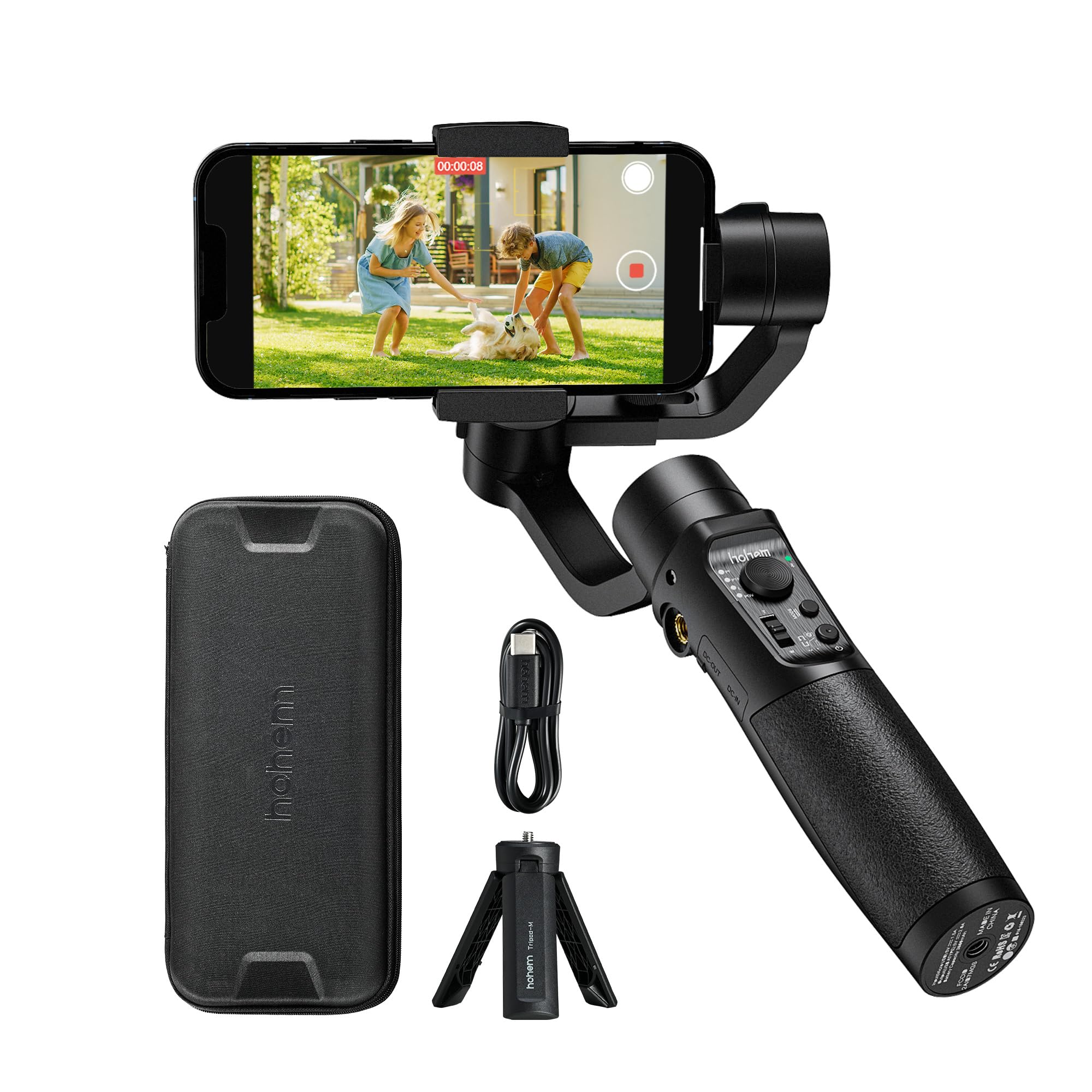 Hohem Isteady Mobile Plus Gimbal Stabilizer For Smartphone, 3-Axis Phone Gimbal For Android And Iphone 15,14,13,12 Pro, Stabilizer For Video Recording With Ultra-Wide-Angle Mode, 600° Inception