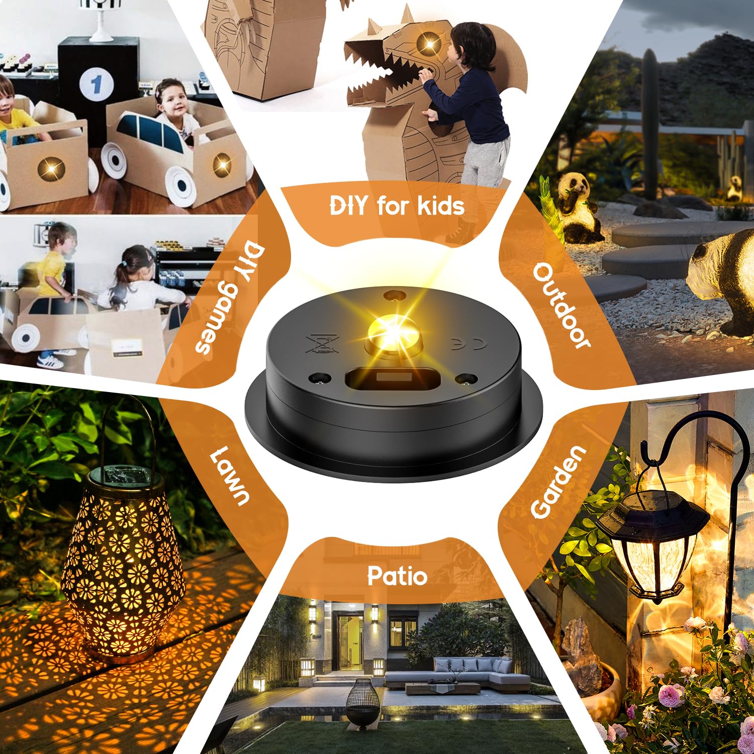 X-Prek 2 Pack Replacement Solar Light Parts(Top Size 2.76 Inches, Bottom Size 2.36 Inches),7 Lumens Warm White Led Waterproof Solar Light Replacement Top Kit For Outdoor Diy Hanging Lanterns