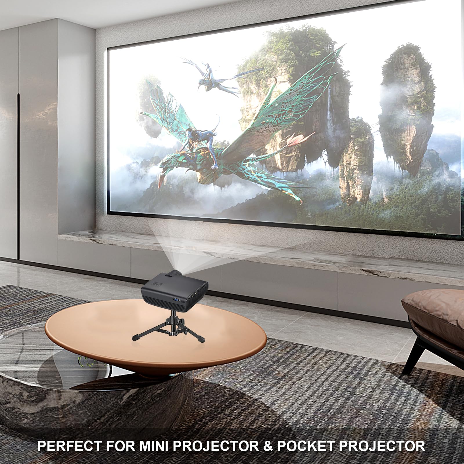 Jcwiny Mini Projector Stand - Table Top Tripod With Tilt Angle Adjustable Small Tripod For Projectors, Cameras, Dslr, Smartphones