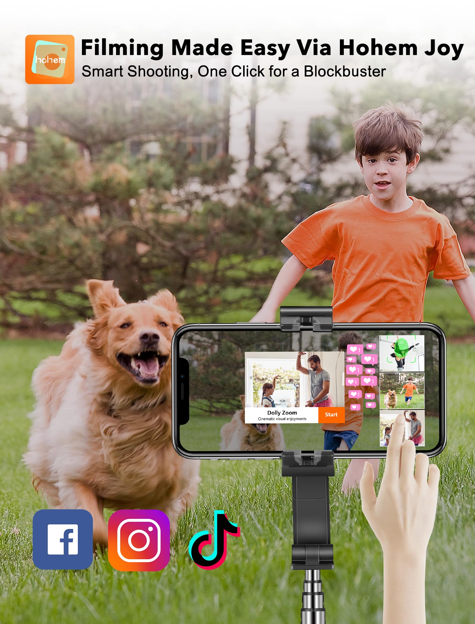 Hohem Isteady Q Gimbal Stabilizer For Smartphone, 1 Axis Selfie Stick Tripod With Face Tracking, 360° Rotation, 4 In 1 Portable Phone Tripod W/Extendable Stick For Iphone 14/Android Video Recording