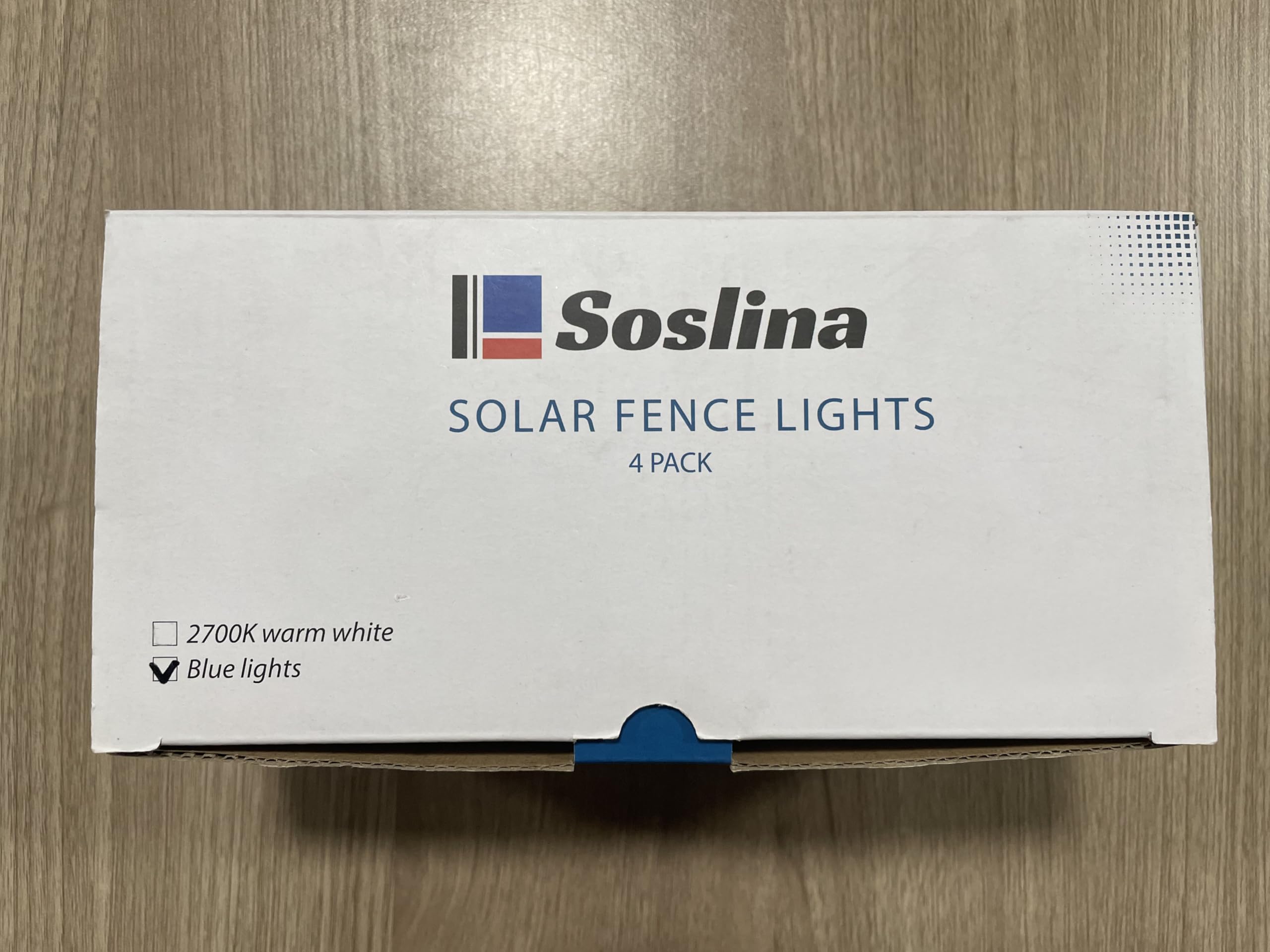 Soslina 4 Pack Solar Step Lights Outdoor Waterproof, Solar Wall Lights Outdoor, Last All Night, Solar Fence Lights For Fence Garden Step Yard Decking Patio (Blue)