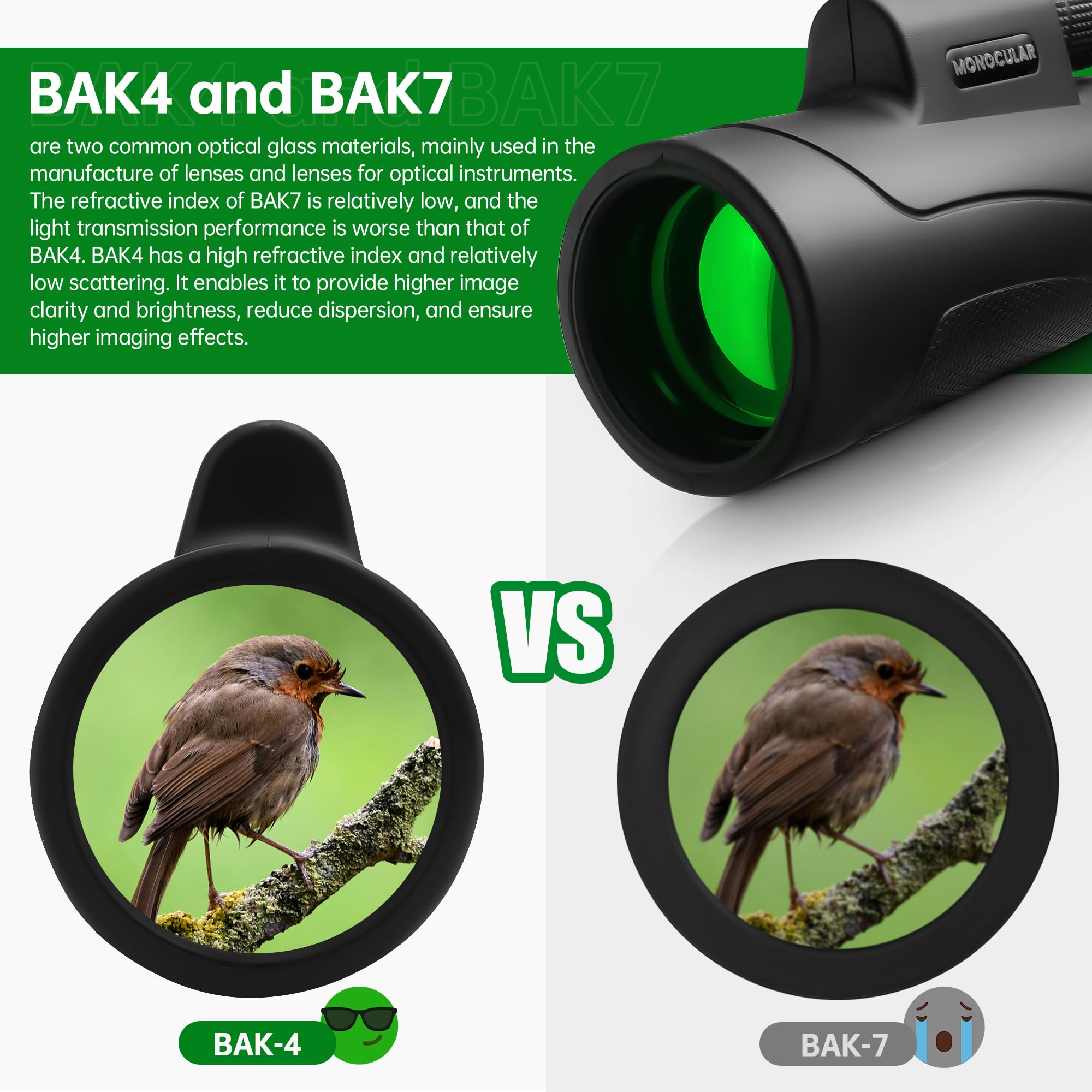 Mapleboom 80X100 Hd Monoculars Telescope For Adults High Powered With Smartphone Tripod & Bak4 Prism For Birdwatching/Hunting/Camping/Concert Travelling