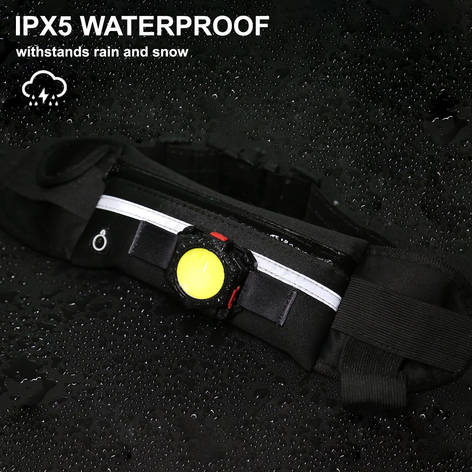 Siuyiu Running Light, Fanny Packs With 800 Lumen Cob Light For Men Women, Ipx5 Waterproof, Waist Belt Running Lights With Adjustable Strap For Hiking Walking