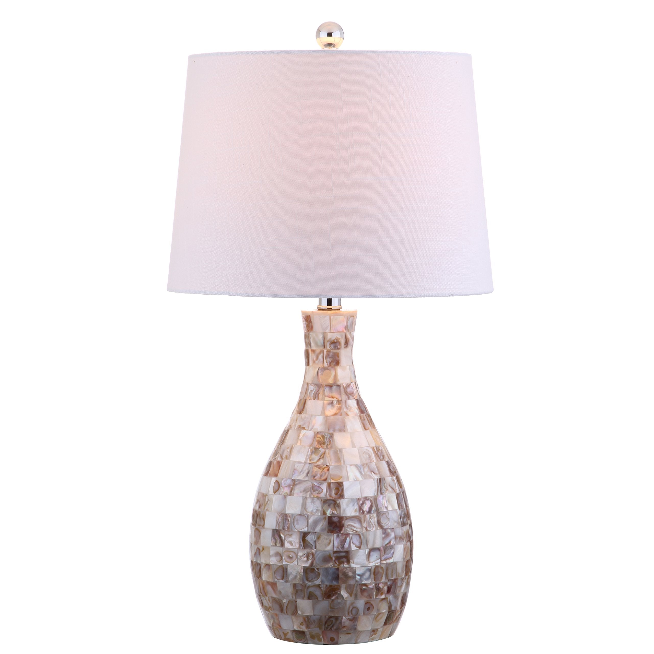Jonathan Y Jyl1054A Verna 26.5" Seashell Led Table Lamp Coastal Contemporary Bedside Desk Nightstand For Bedroom Living Room Office College Bookcase Led Bulb Included, Ivory/Beige