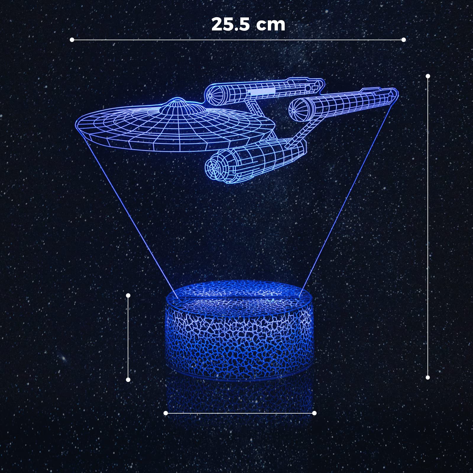 Smalody Night Lights 3D Optical Illusion Multi-Colored Change Touch Controlled Desk Lamp Battleship Bedside Lamp Christmas And Birthday