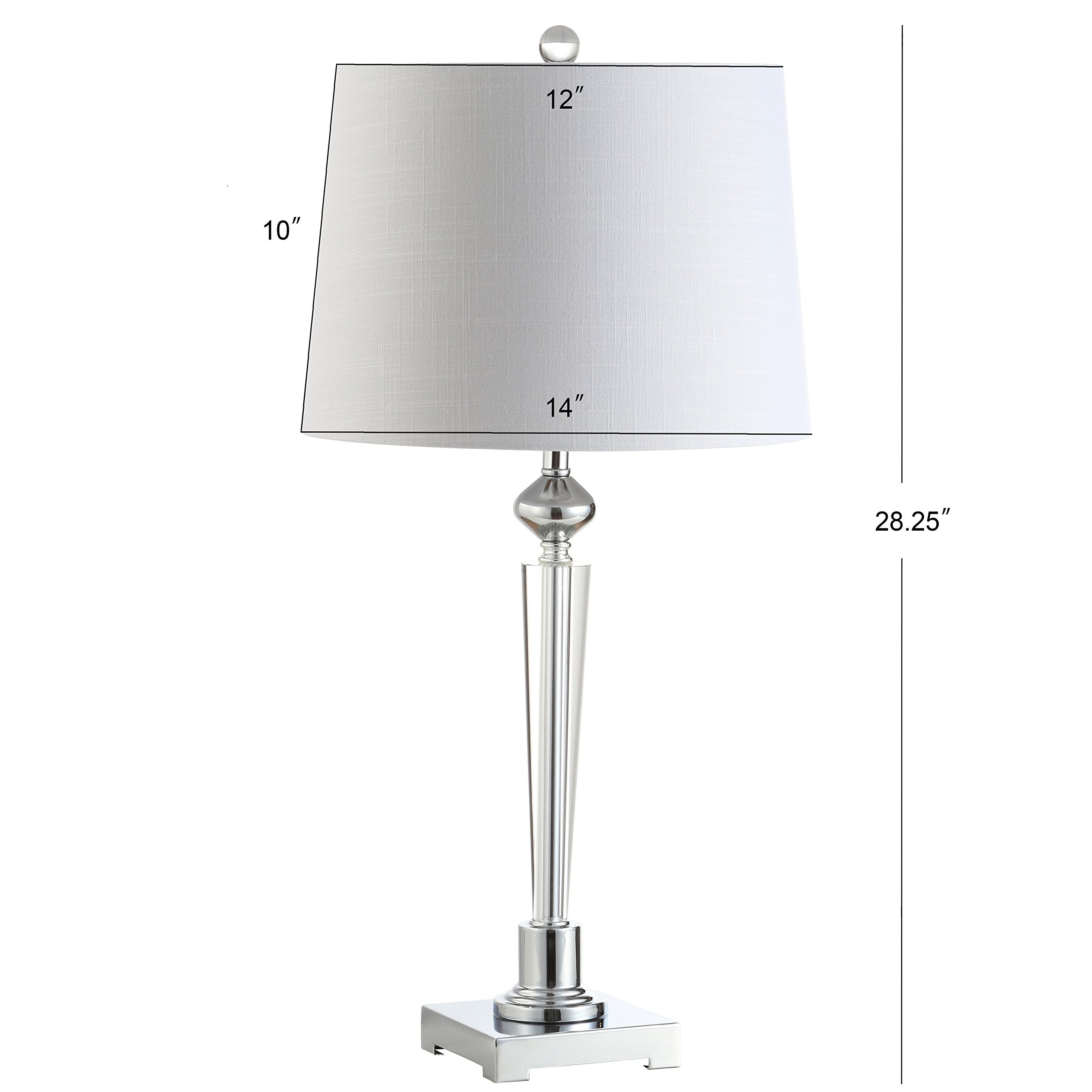 Jonathan Y Jyl2051A Foster 28.25" Crystal Led Table Lamp Traditional French Country Bedside Desk Nightstand Lamp For Bedroom Living Room Office College Bookcase Led Bulb Included, Clear