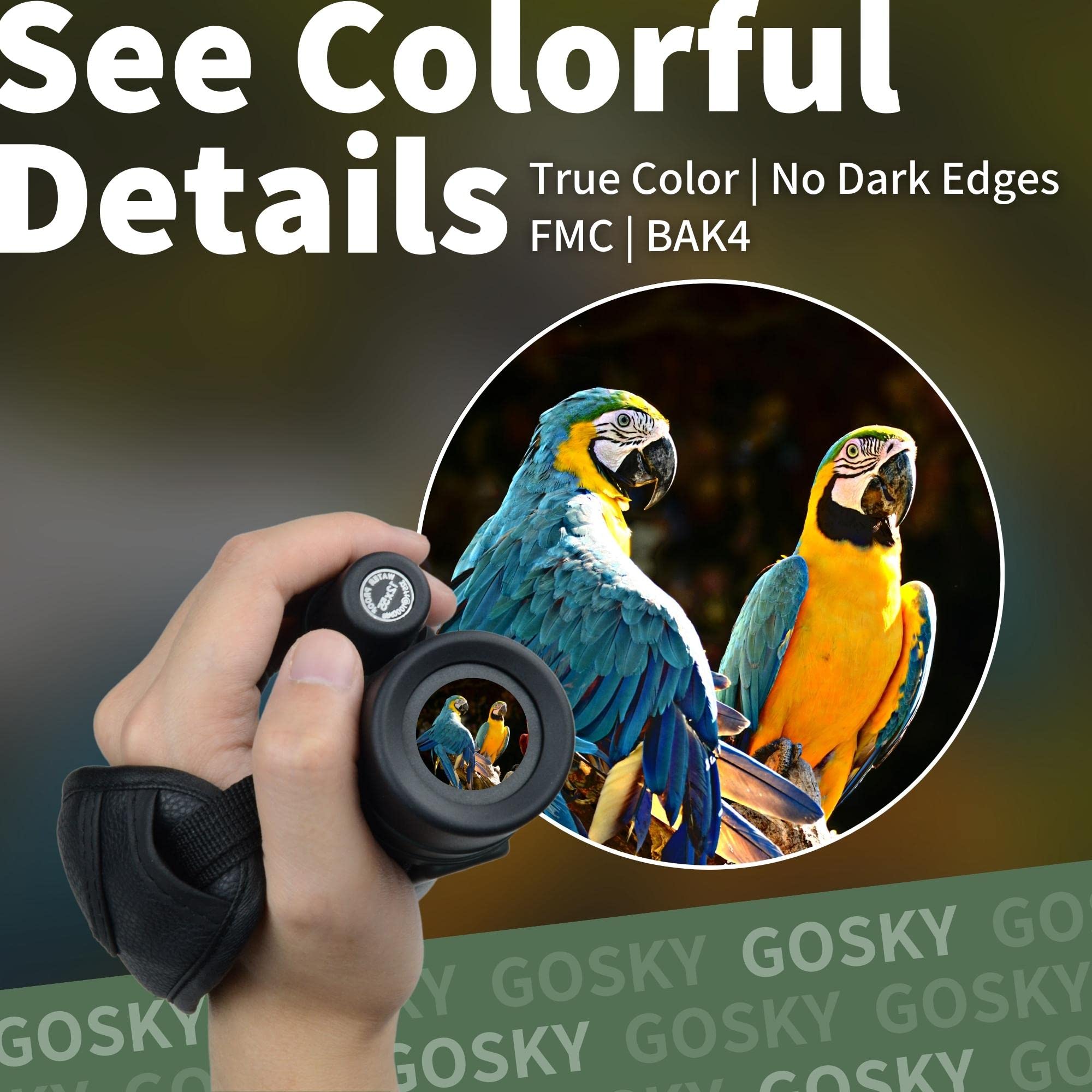 Gosky 12X50 Monocular For Adults, Monocular Telescope With Bak4 Prism & Fmc Lens,Lightweight Monocular Ideal For Bird Watching Hunting Wildlife Hiking Traveling-Black