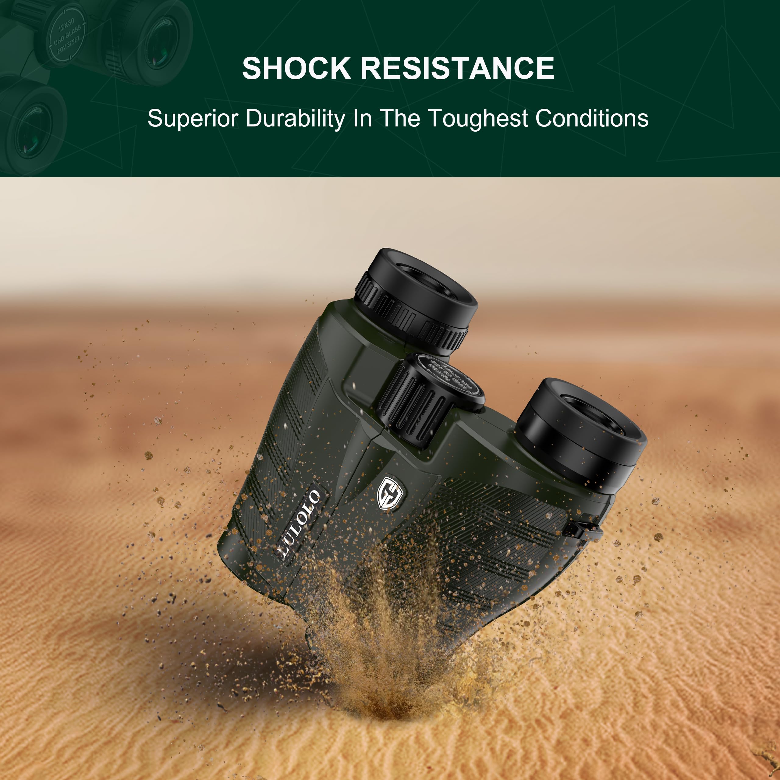Lulolo 12X30 Compact Hd Binoculars For Adults And Kids High Powered - Large View Binoculars With Clear Low Light Vision - Super Bright Lightweight & Waterproof Binocular For Bird Watching Travel Hunting