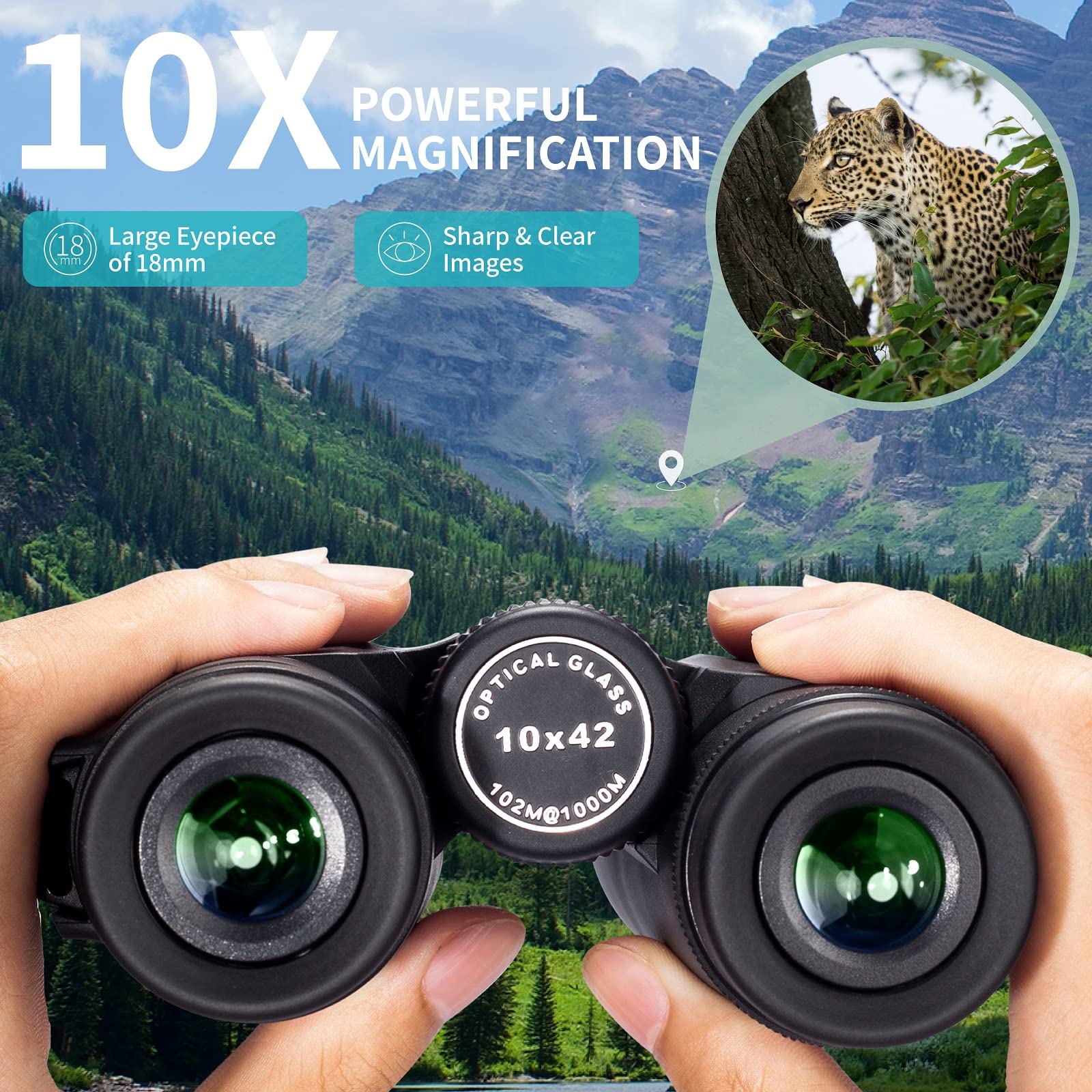 Gosky 10X42 Roof Prism Binoculars For Adults, Hd Professional Binoculars For Bird Watching Travel Stargazing Hunting Concerts Sports-Bak4 Prism Fmc Lens-With Phone Mount Strap Carrying Bag