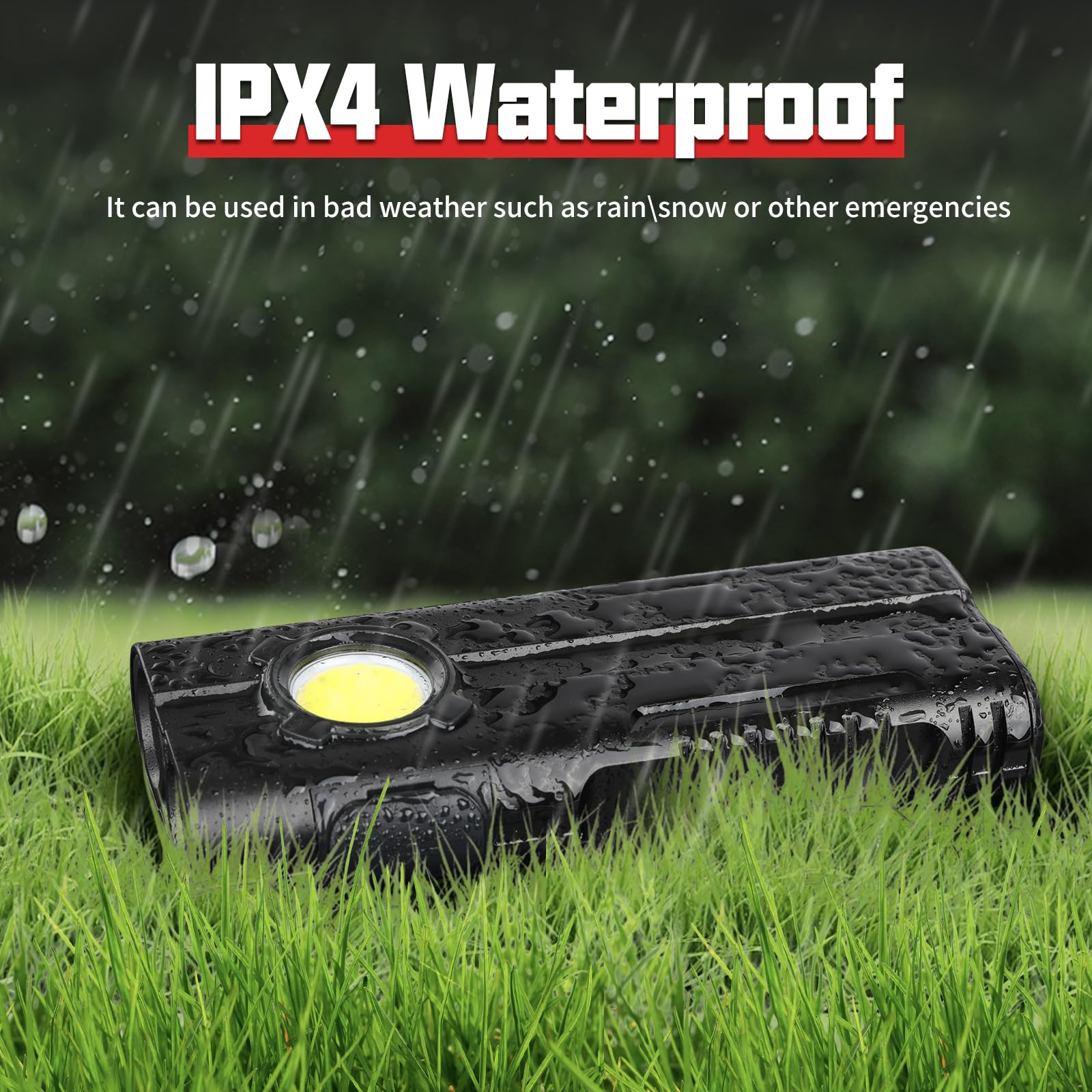 Lidefox Flashlight Rechargeable High Bright 1000 Lumen With Cob Work Light Magnetic Base And Pocket Clip Ipx4 Waterproof For Car Repairing Camping Hiking Emergency