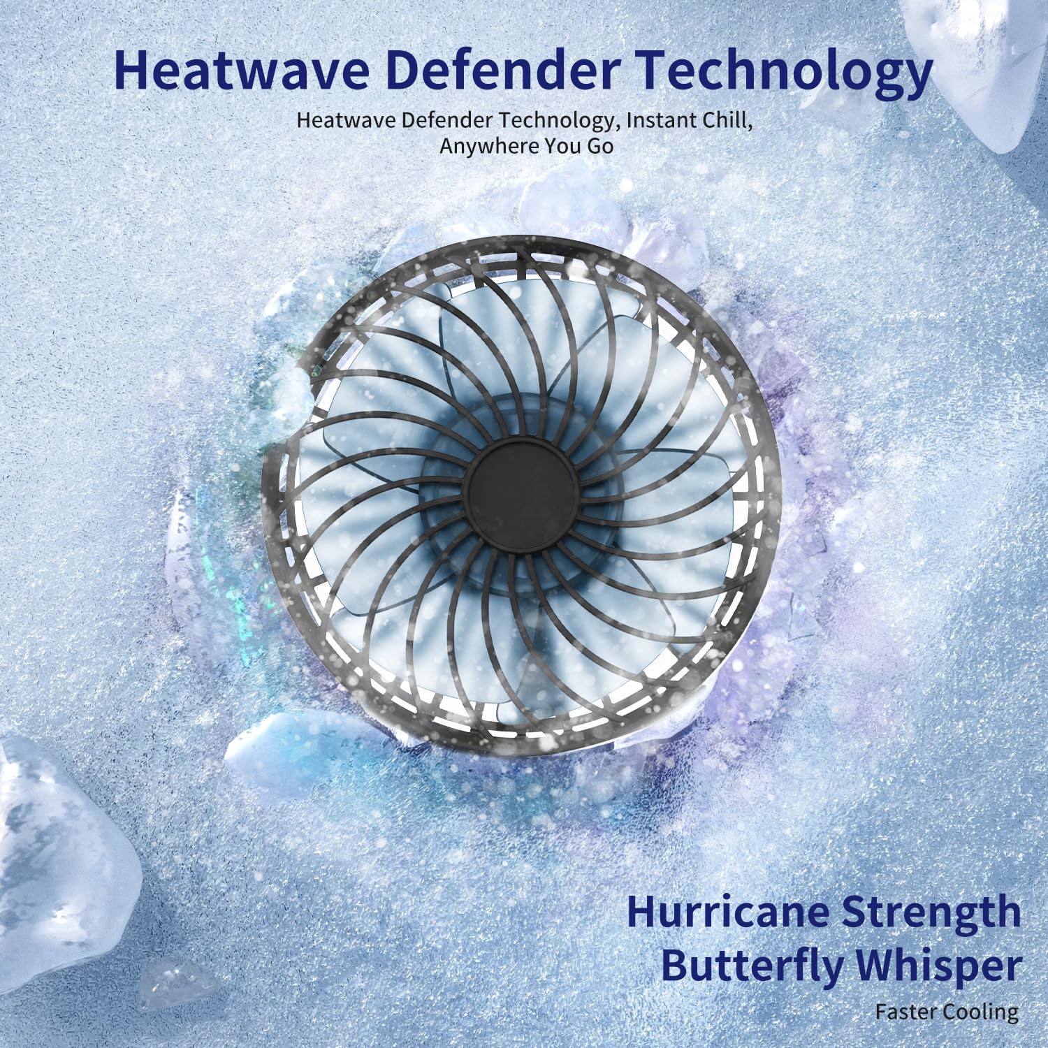Gehen Portable Pocket Fan, Usb Rechargeable, Mini Fan With Mirror, 4 Gear Wind, Up To 15 Hours