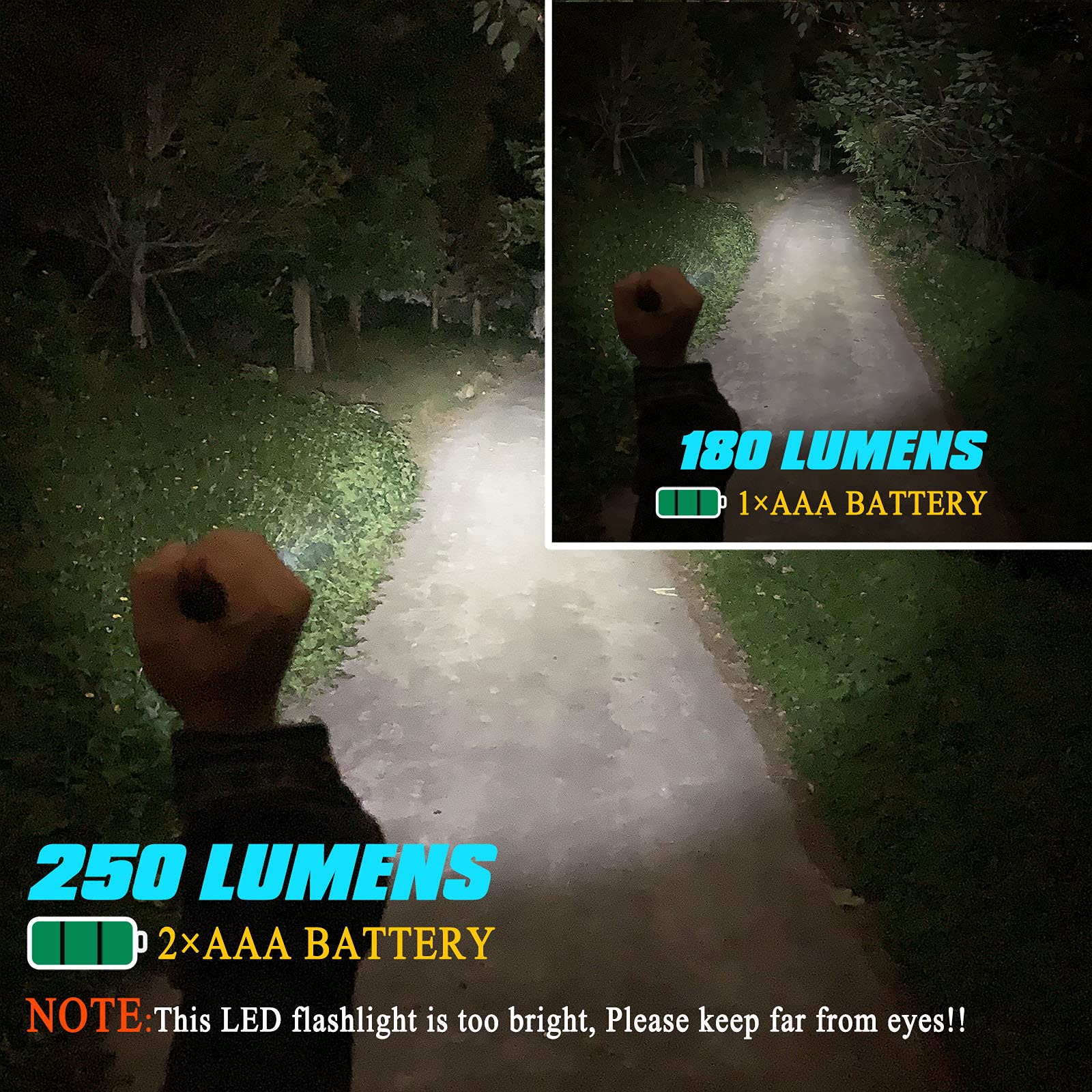 Ansyper Cc Mini Flashlight 3 Modes Small Flashlights Led Powerful High Lumens Tactical Pen Light With Clip,Slim Portable Pocket Compact Torch For Emergency Inspection Aaa Battery Water-Resistant(3.4 & 5.2 Inch)