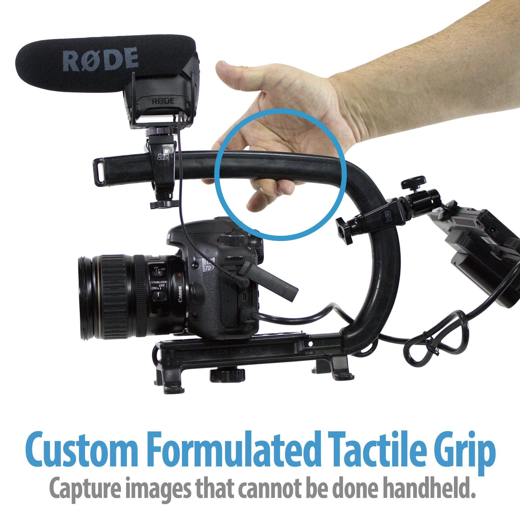 Cam Caddie Scorpion Ex Skateboard Camera Handle With Threaded Feet - Professional Steadycam Handle For Most Cameras, Camcorders, Smart Phones And Action Sports Cams - Black - Skate Edition