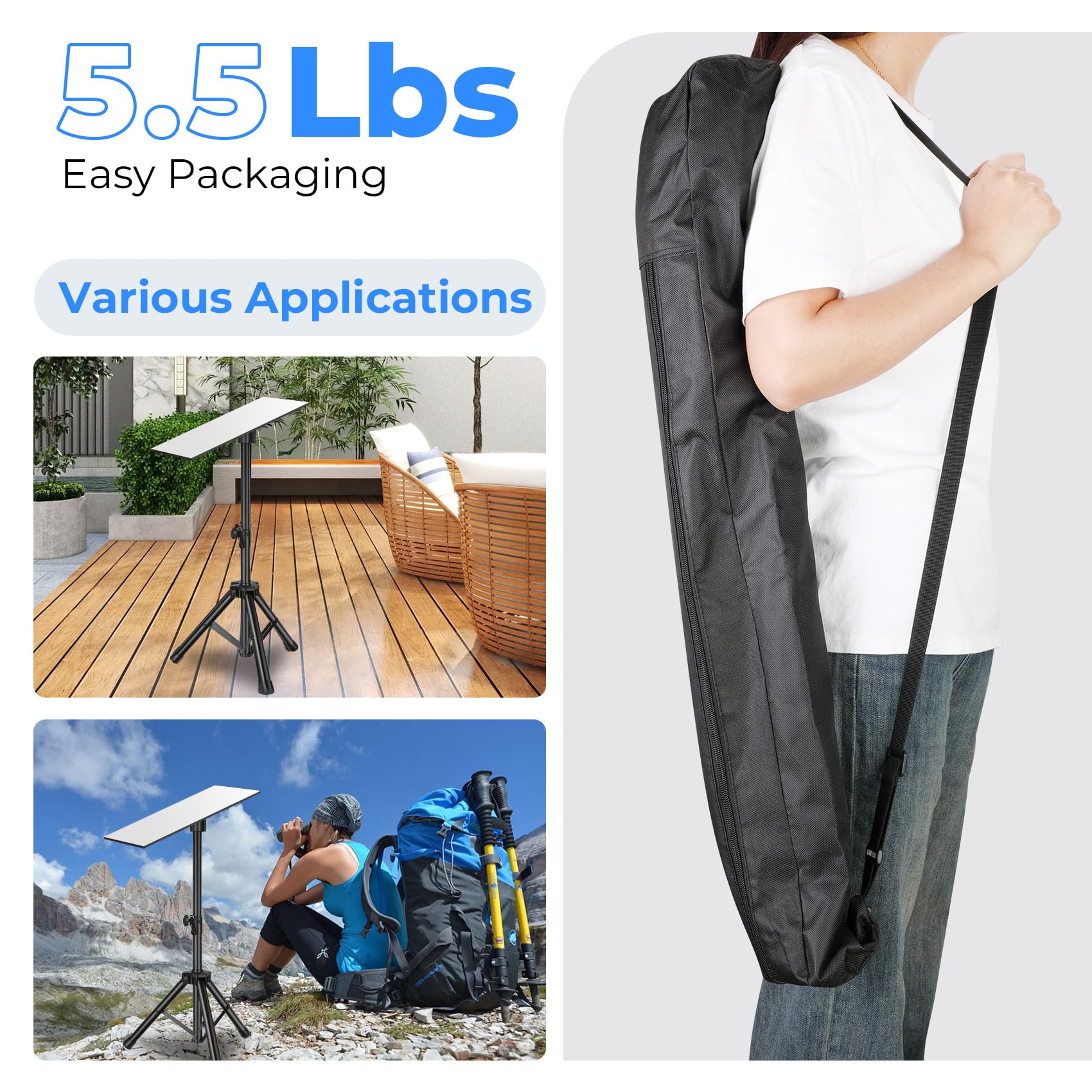 Bullro Starlink Gen 3 Tripod Mount Heavy-Duty Aluminum Alloy & Steel 4.5 Ft Adjustable Height Portable Outdoor Stand For Starlink Gen 3 Satellite