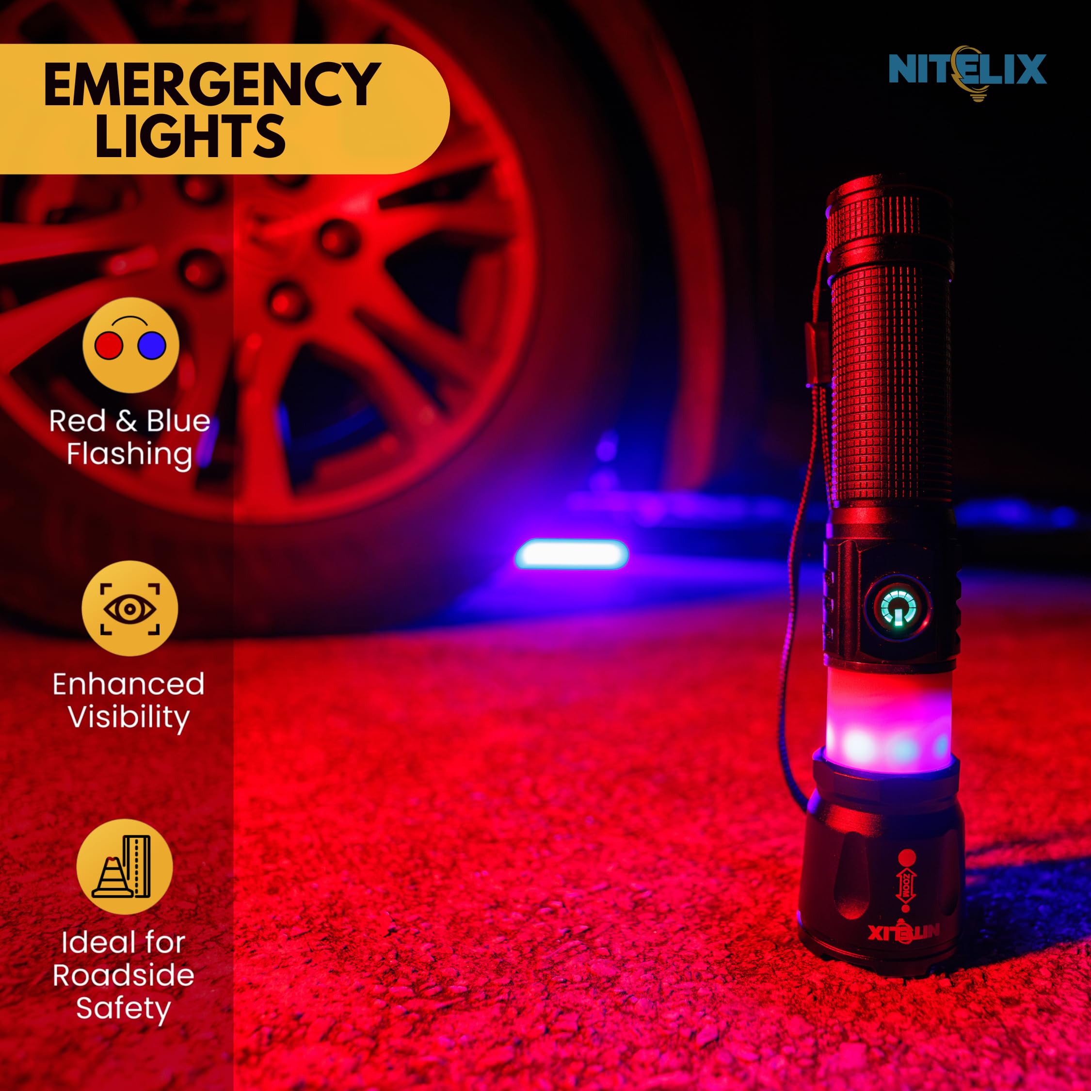 Nitelix Small Rechargeable Bright Flashlight With Holster - High Lumens Led Flashlights For Home, Walking At Night & Emergencies - Powerful, Brightest Flash Lights, High Powered Linterna Recargable