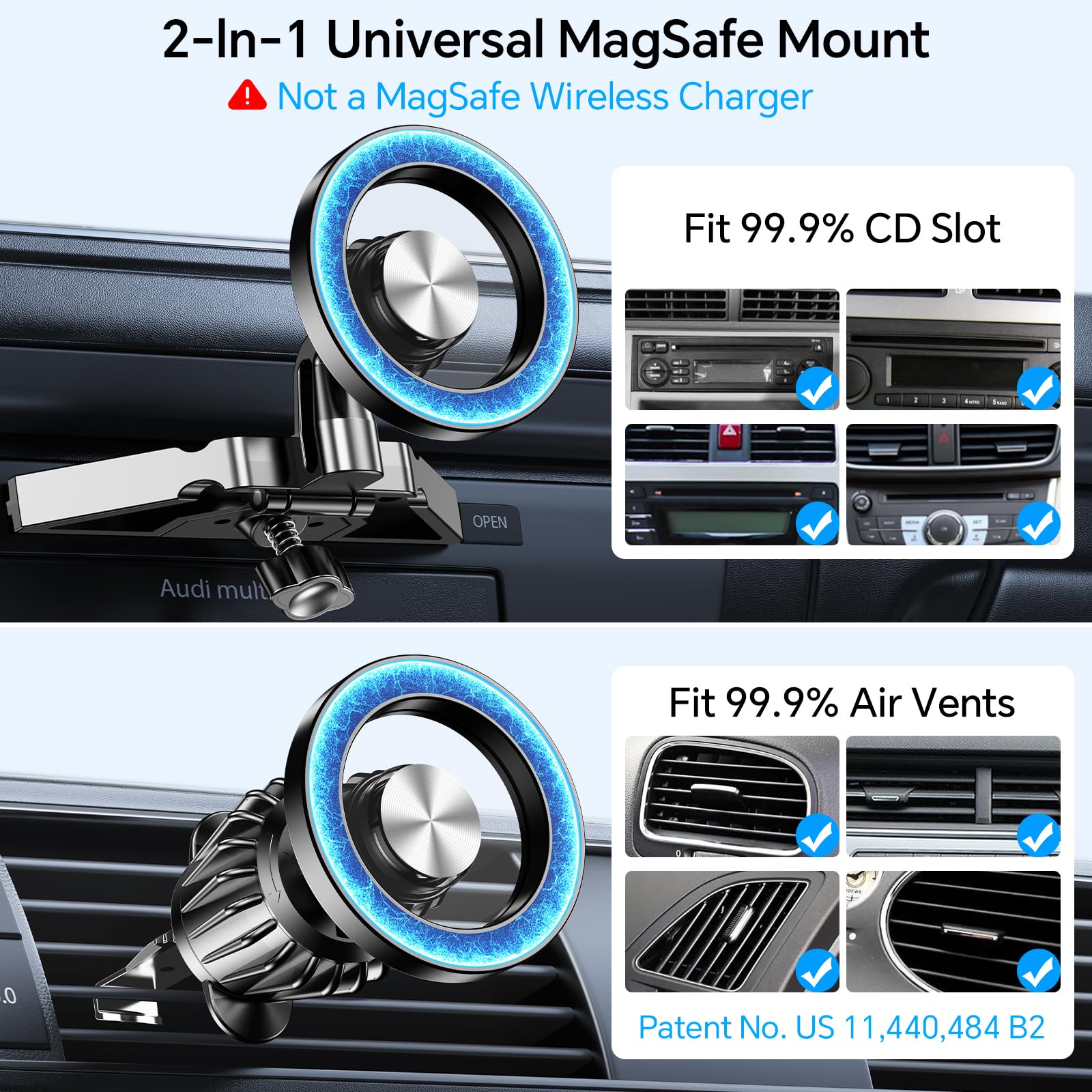 Kaistyle For Magsafe Cd Phone Holder For Car【20 Strong Magnets】Magnetic Cd Player Phone Mount For Car Phone Holder Cd Slot Mount,Cd Slot For Iphone 16 15 14 13 12 Pro Max Plus Magsafe Case All Phones