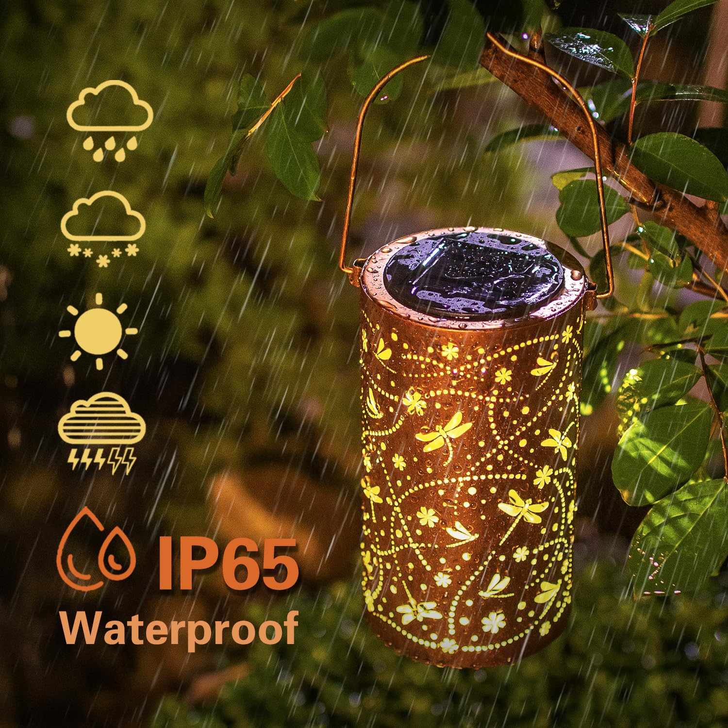 Eztzen Dragonfly Solar Lanterns Outdoor Waterproof Hanging Solar Lights Dragonfly  For Women Men Metal Decorative Led Dragonfly Lanterns For Garden Decor,Yard,Patio,Lawn,Tabletop,Pathway,Landscape