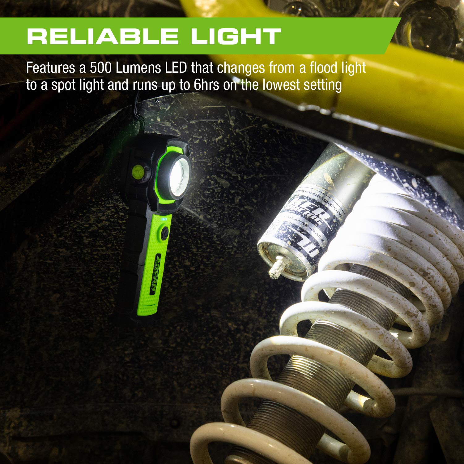 Arcan 500-Lumens Rechargeable Swivel Flashlight With Usb Port (Alswivel)