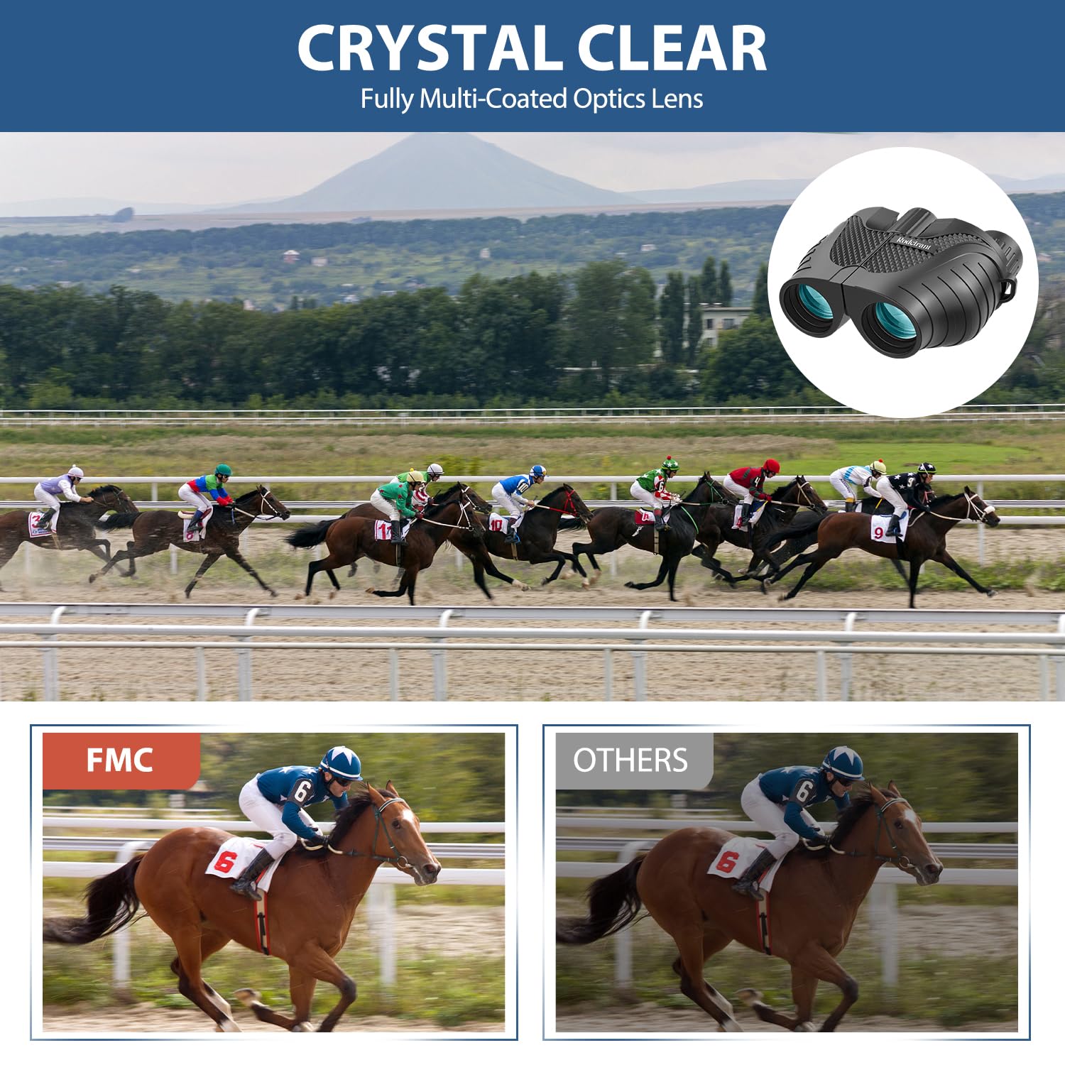 Rodcirant Binoculars 15X25 For Adults,Waterproof Durable & Clear Binoculars With Low Light Night Vision For Sightseeing,Concerts And Bird Watching