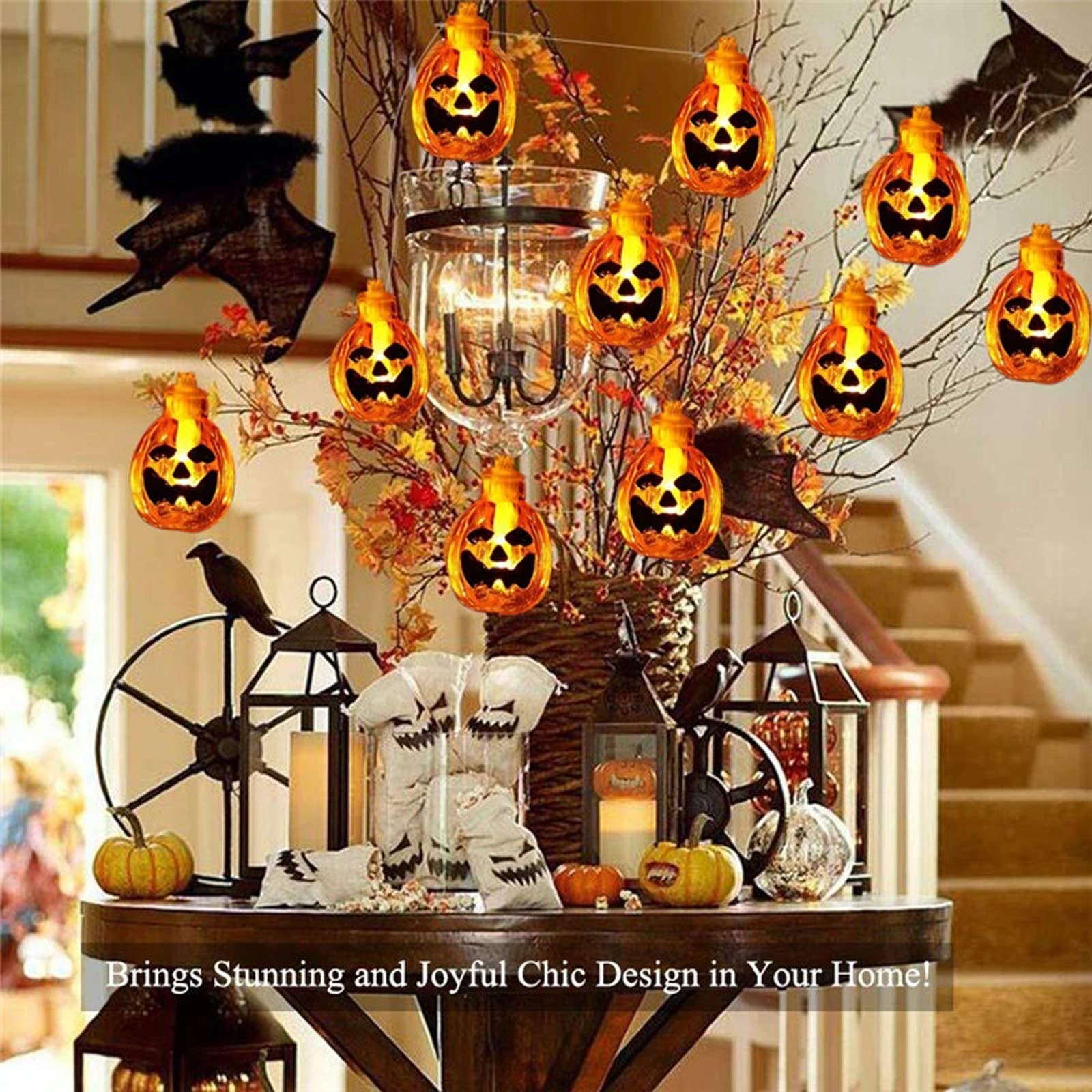 Snomyrs Halloween Pumpkin String Lights Solar String Light 21Ft 30 Led Outdoor Pumpkin Lights For Patio Garden Gate Yard Halloween Christmas Decoration